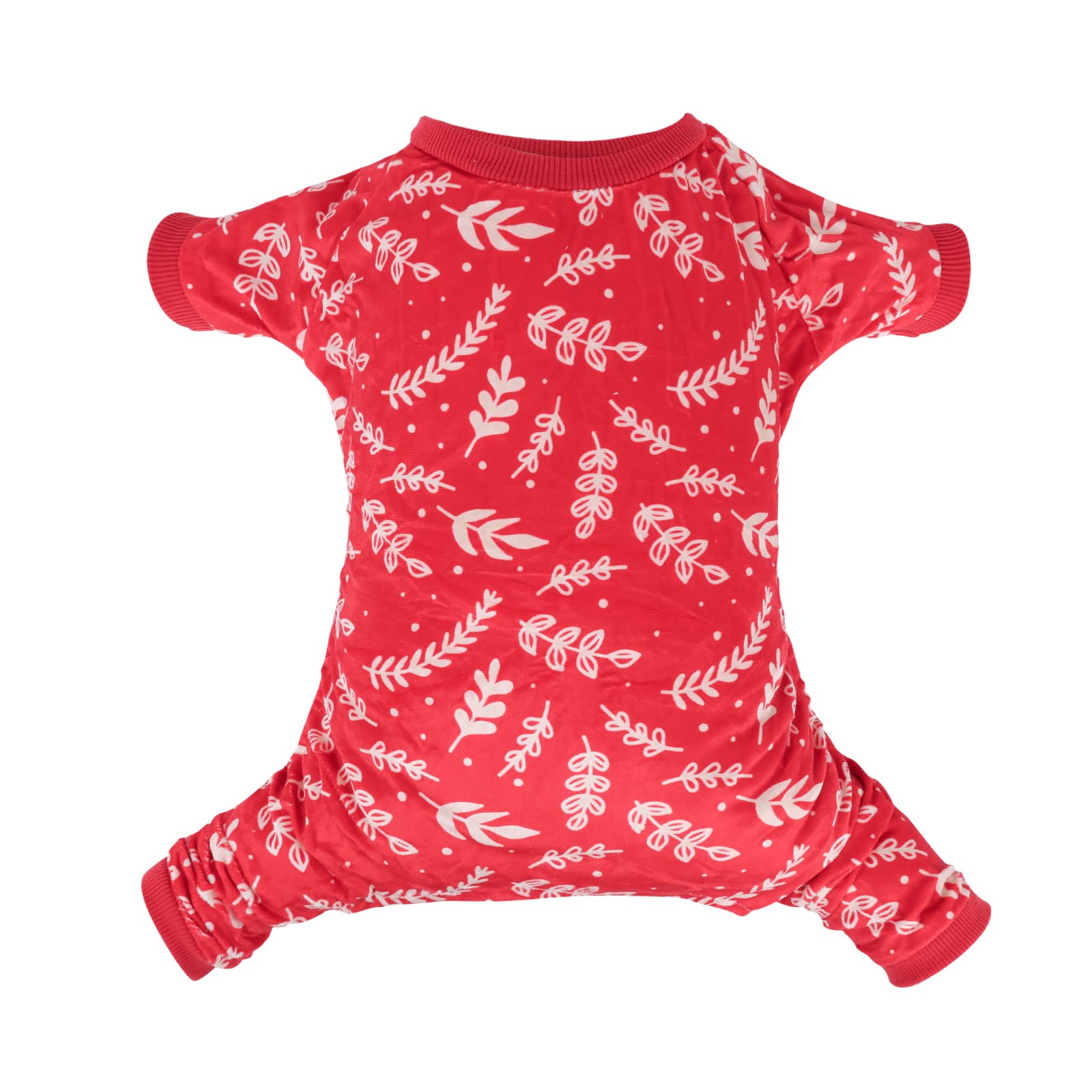 Cutebone Dog Pajamas Christmas Tree Branches Dog Apparel Dog Jumpsuit Pet Clothes Pajamas P18M