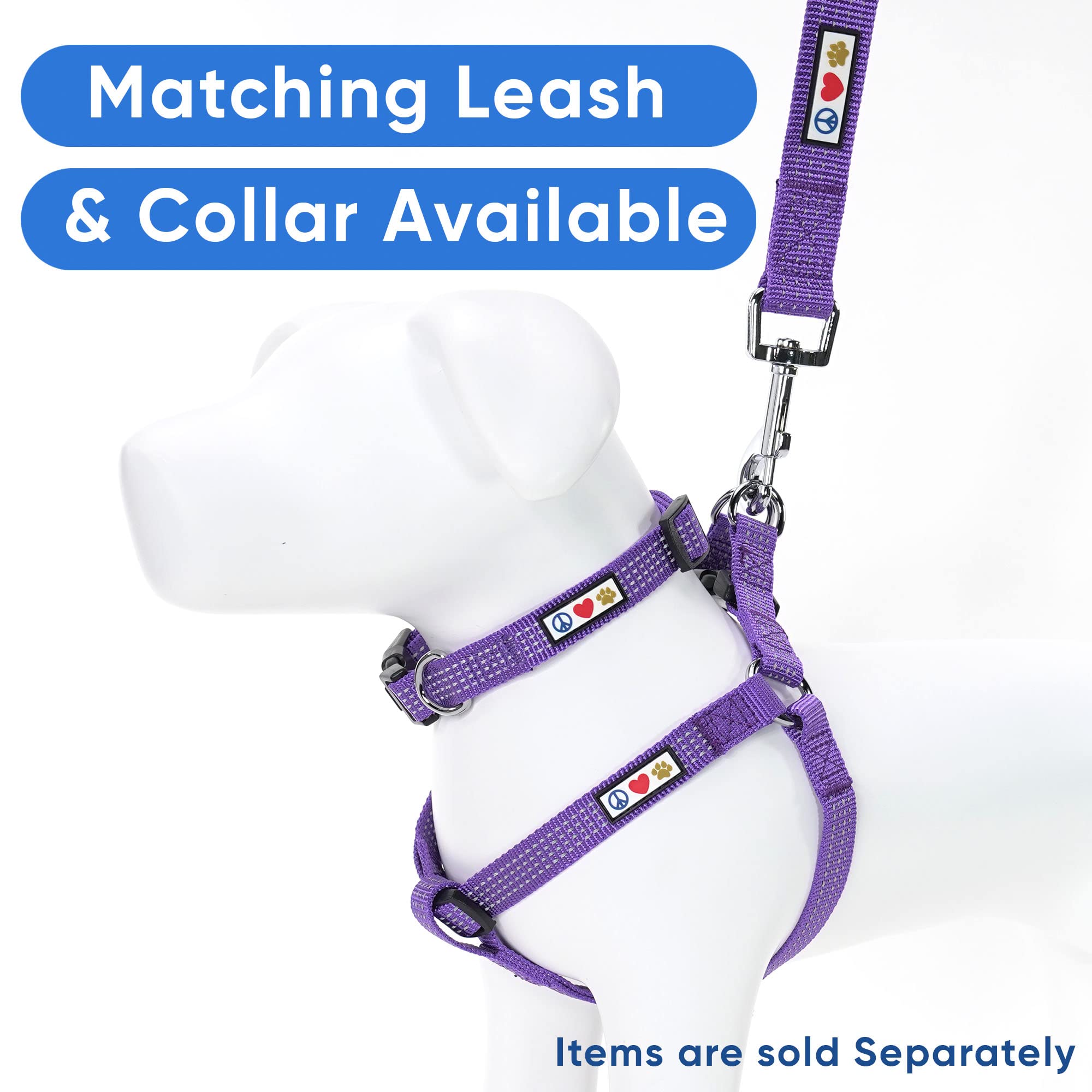 Pawtitas Reflective Step In Dog Harness Or Reflective Vest Harness, Comfort Control, Training Walking Of Your Puppy/Dog Small Dog Harness S Purple Dog Harness