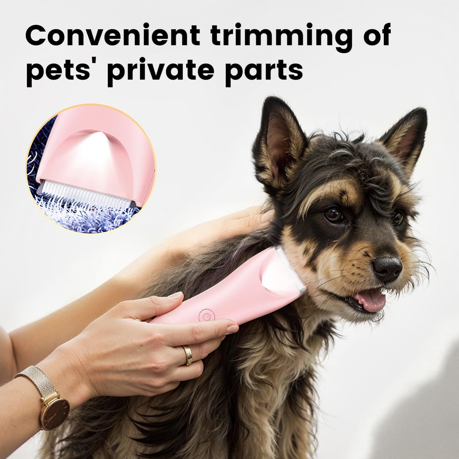 Founouly Handy Dog Cat Clippers - Professional Cordless Grooming Tools - Low Noise Pet Hair Trimmer Kit, Ts032, Pink