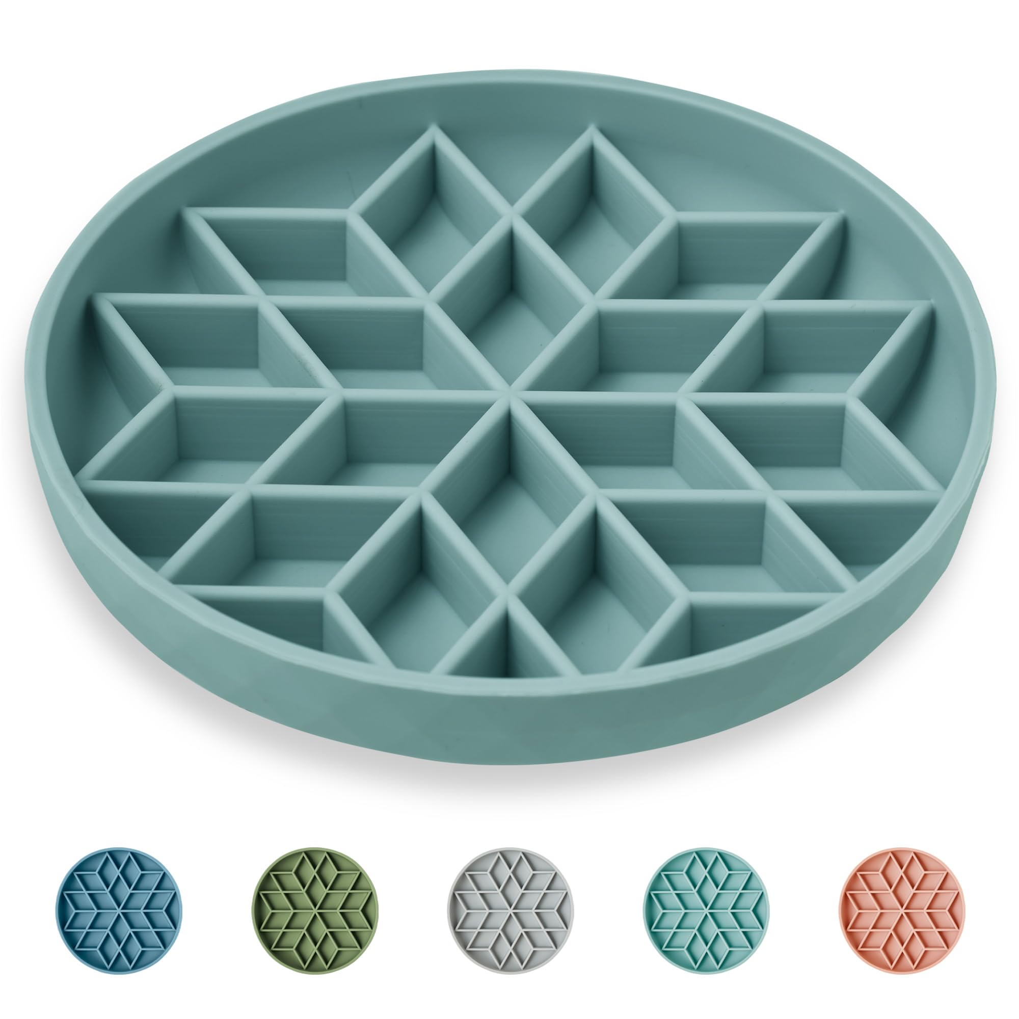 OHMO Slow Feeder Dog Bowls(Celestial, 7.3) for Medium Small Large Breeds,Non-Slip Slow Feeder Cat Bowl with Suction Cup, Durable