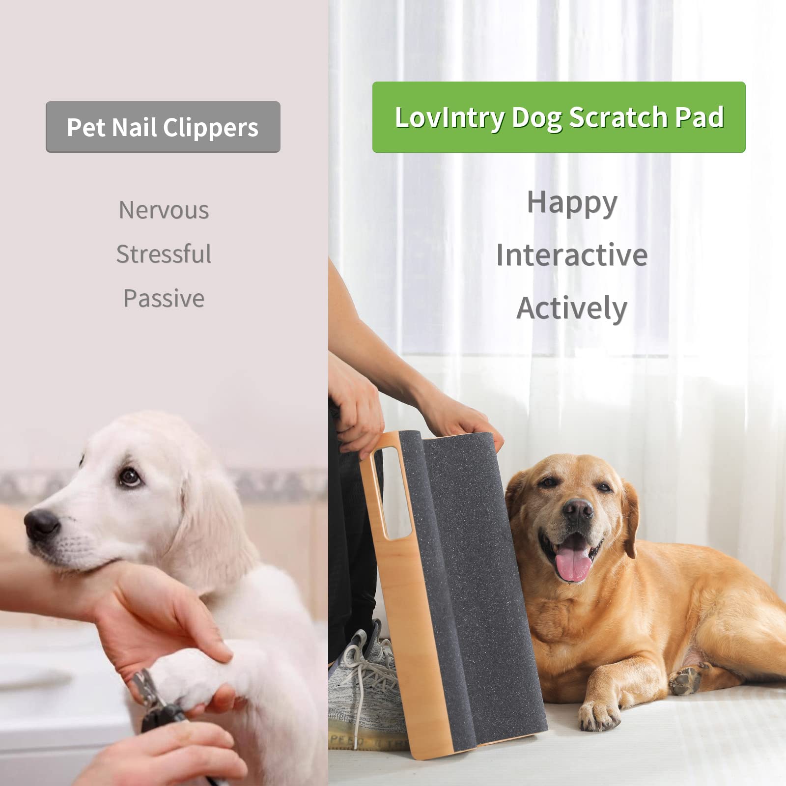Lovintry M-Shaped Dog Scratch Pad For Nails, Dog Nail File Toy For Dog Nail Maintenance, Shortened Dogs Side Nails Easily (L)