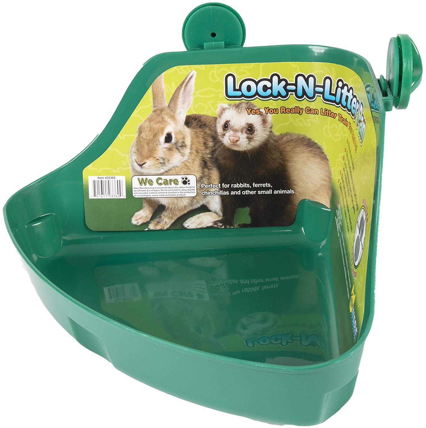 Ware Manufacturing 2 Pack Plastic Lock-N-Litter Pan for Small Pets - Regular Size, Durable Plastic, Ideal for Small Animals