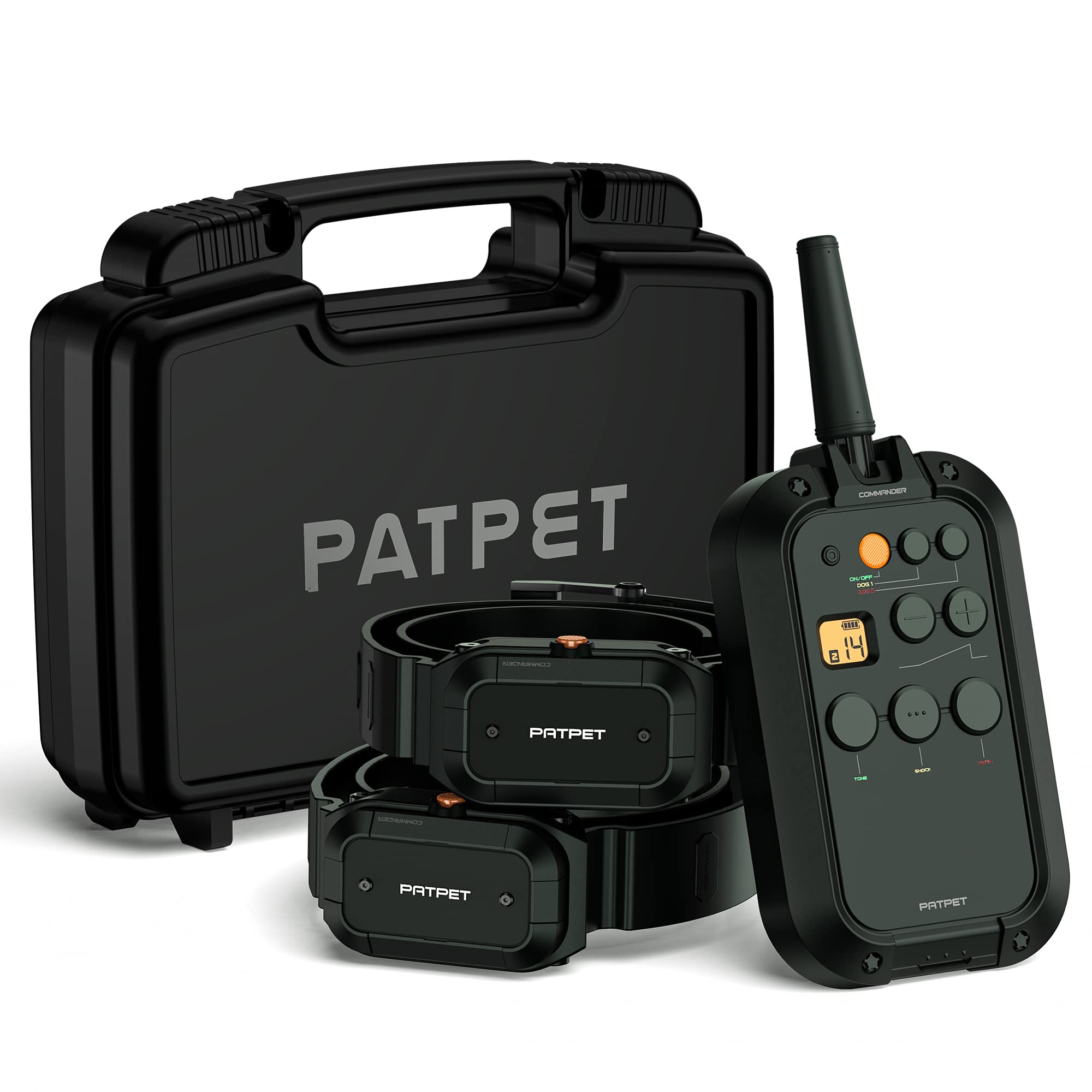 Patpet Dog Training Collar For 2 Dogs (15-140Lbs) - 3/4 Mile Range E Collar Shock Collar For Large Dog