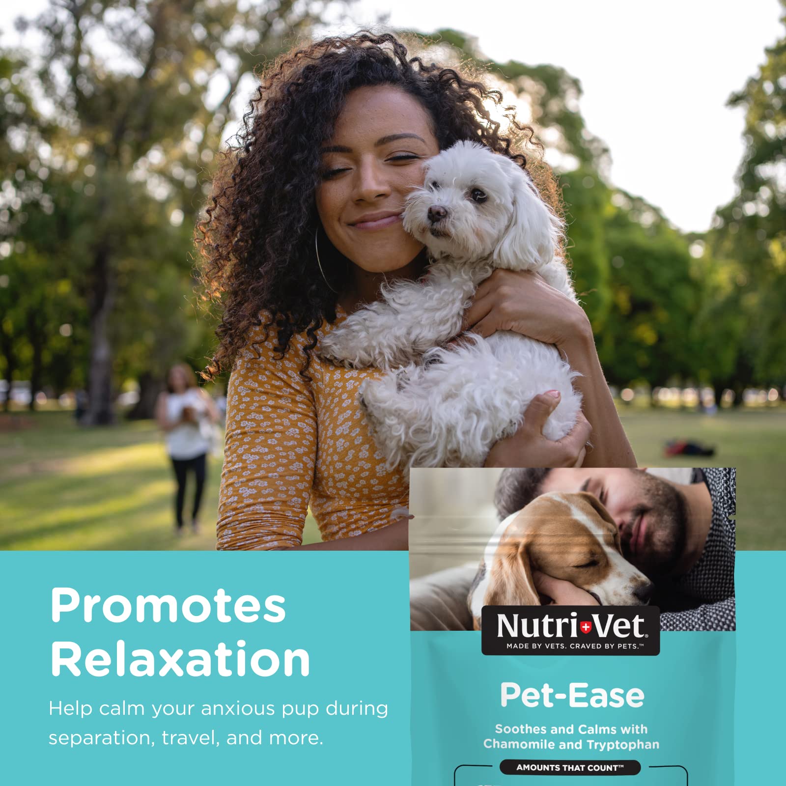 Nutri-Vet Pet-Ease Soft Chews for Dogs - Vet Formulated with Chamomile and Tryptophan to Soothe and Calm Dogs - 6.0 oz