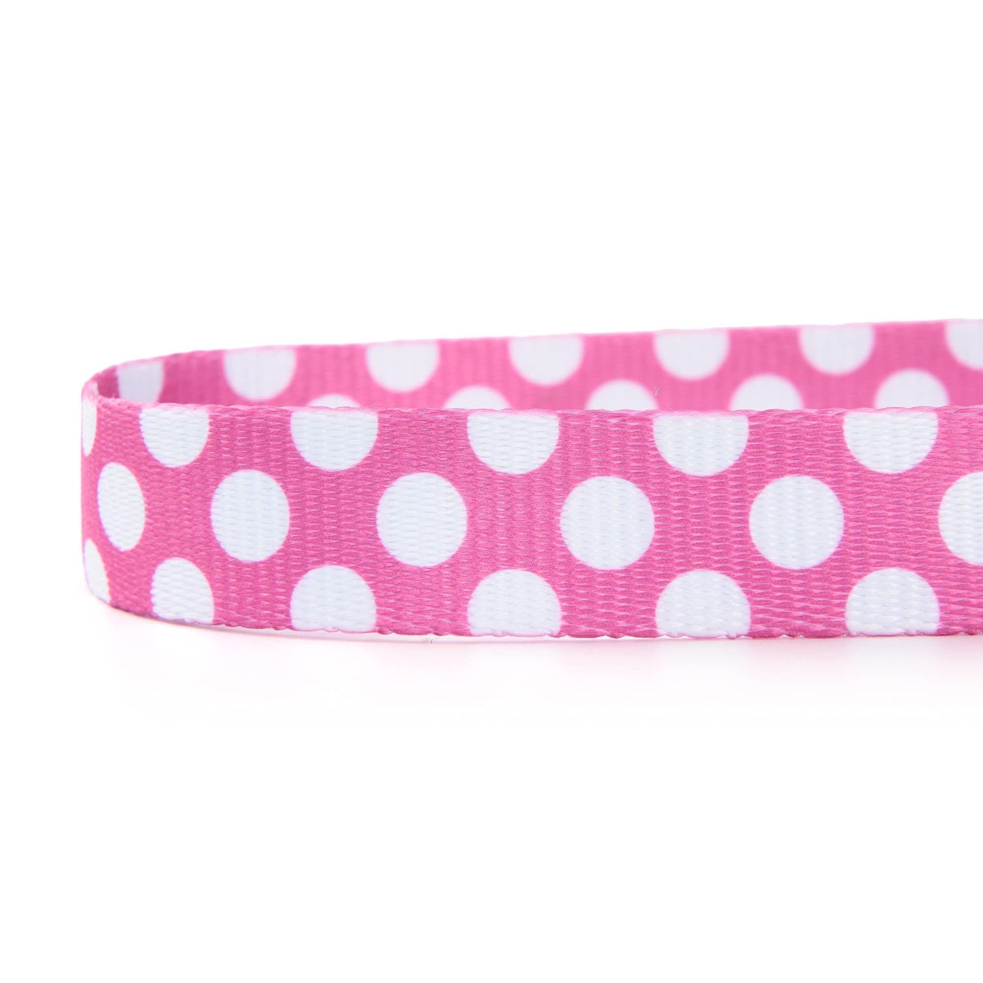 Mile High Life Dog Collar | Cute Puppy Collars | Lightweight Girl Dog Collar | Soft Boy Dog Collars | W Geometric Plaid Wave Line Pattern (White Dots, Small)