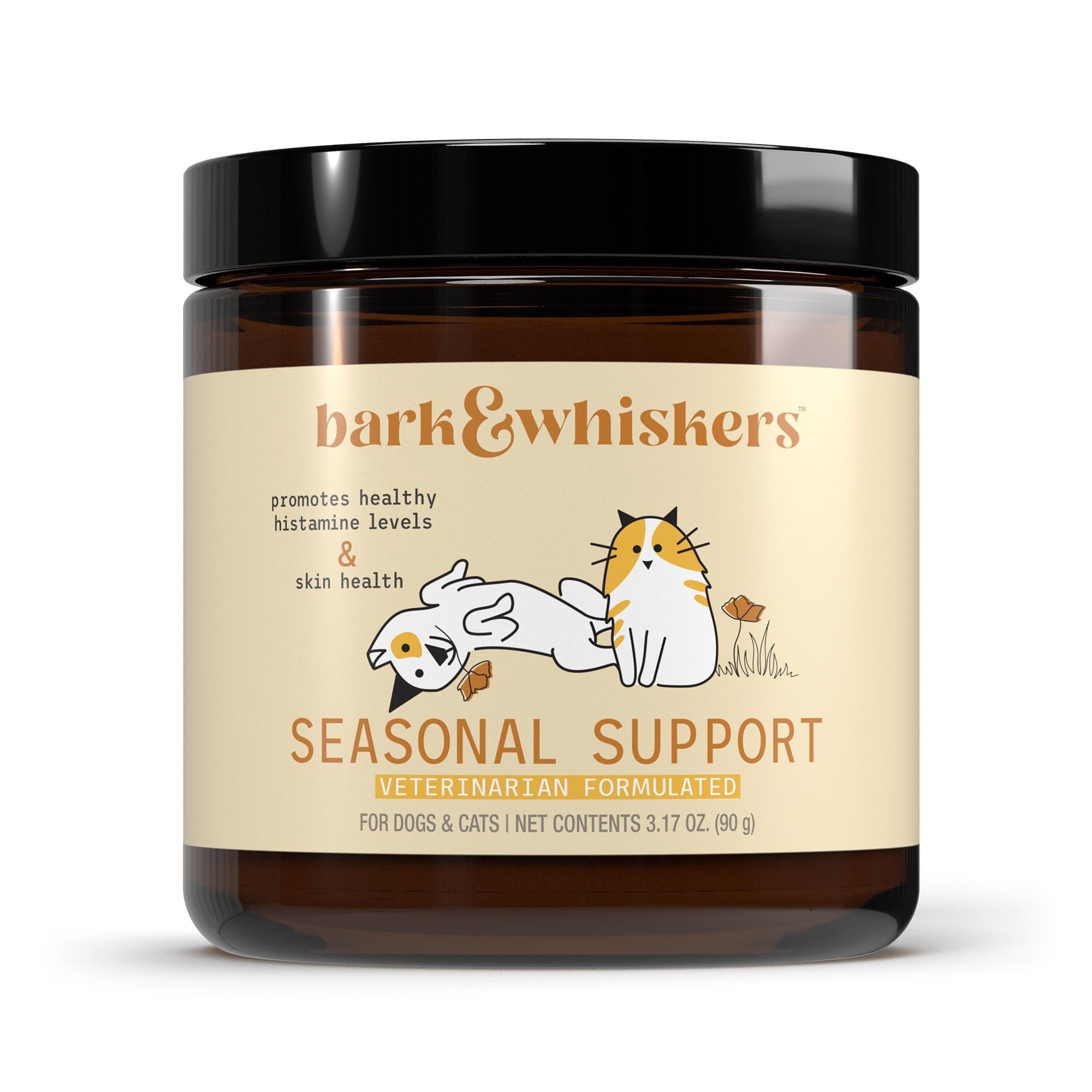 Dr. Mercola Bark & Whiskers Seasonal Support - Immune Support for Dogs & Cats - Quercetin - Butterbur Extract - Organic Stinging