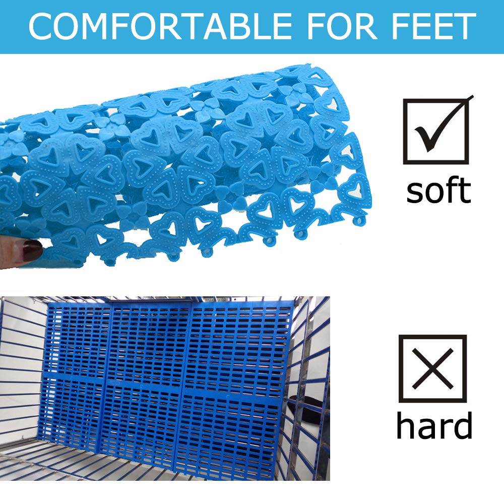 Kathson Rabbit Cage Mat Floor Plastic Mats Feet Pads For Pet Cats Dogs Bunny Hamster Rat Chinchilla Guinea Pig (4 Pack)
