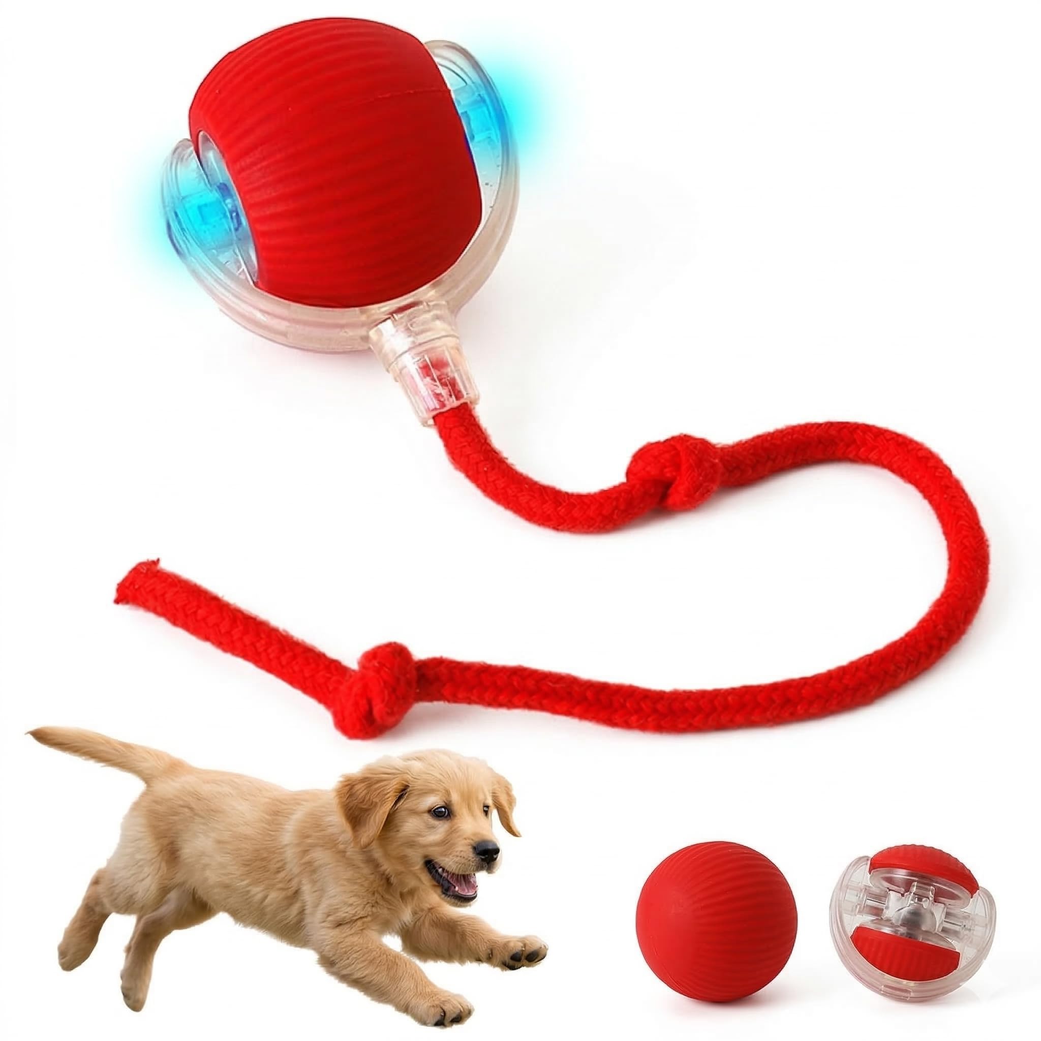 Zigzap Led Dog Toy Ball  MotionActivated Smart Rolling Ball For Puppies & Dogs, Usb Rechargeable, Indoor Interactive Pet Toy F