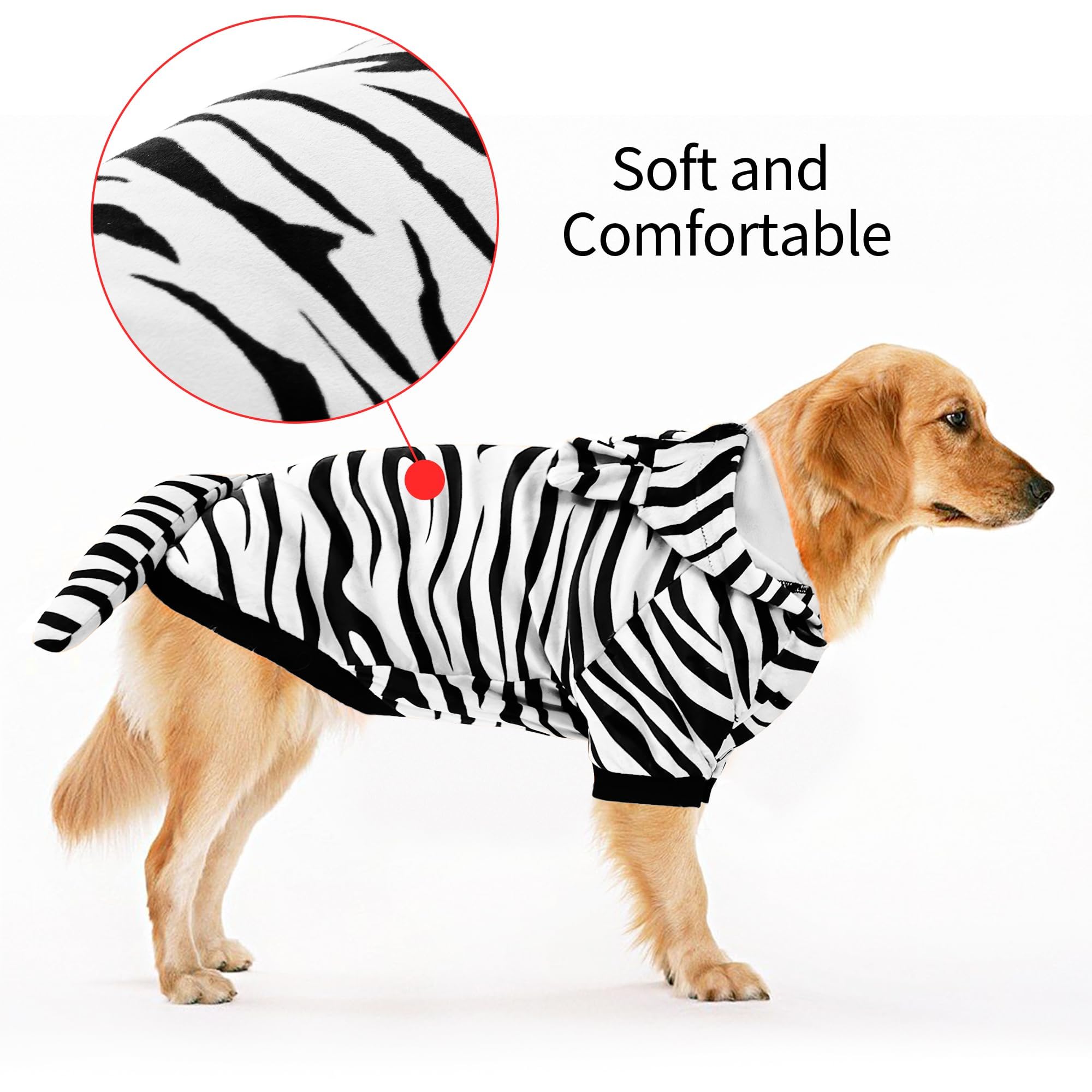 Nacoco Halloween Dog Tiger Costume - Pet White Tiger Cosplay Clothes Coat Hoodie Outfits Cute Warm Winter Apparel For Small And