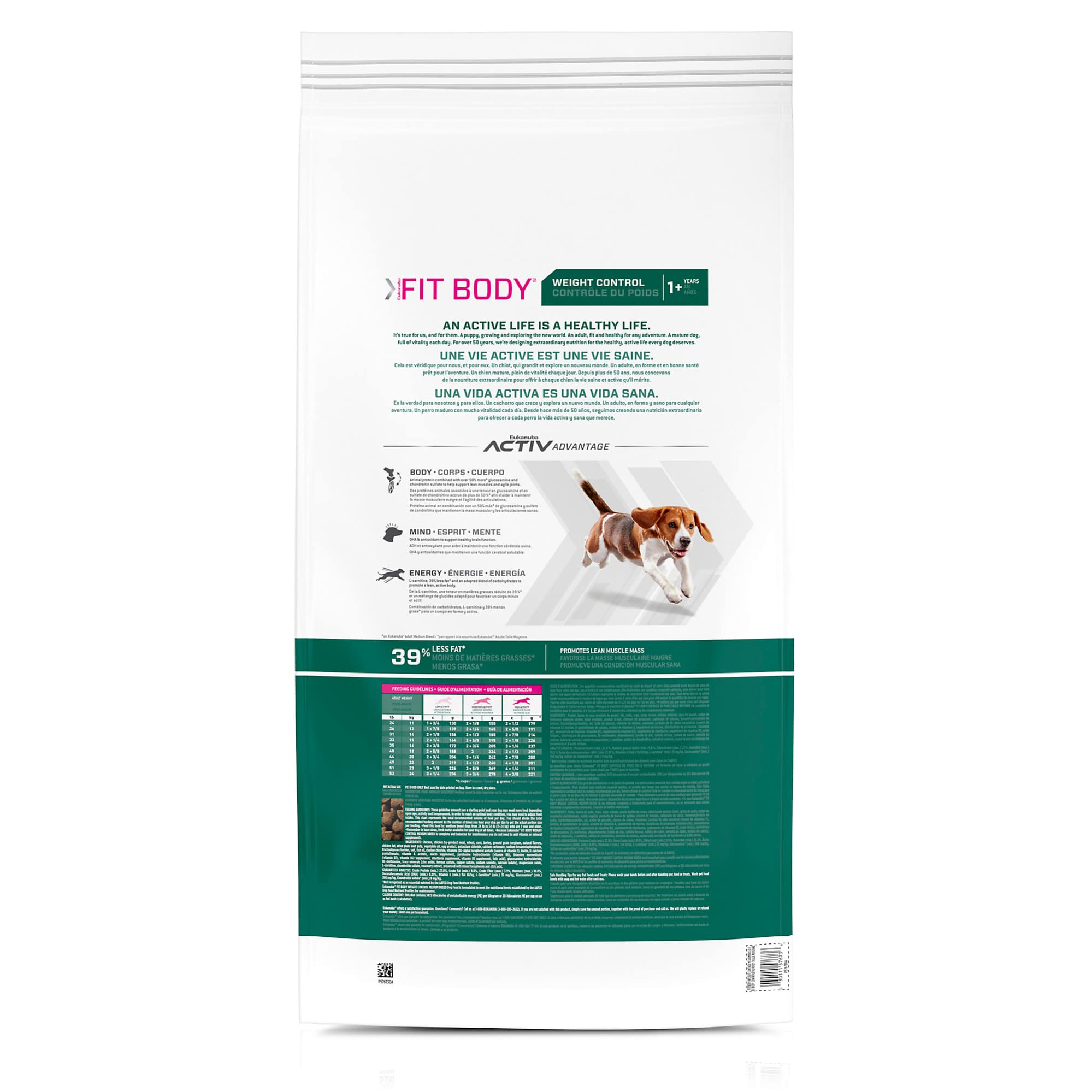 Eukanuba Fit Body Weight Control Medium Breed Dry Dog Food, 15 lb - Premium Nutrition for Weight Management