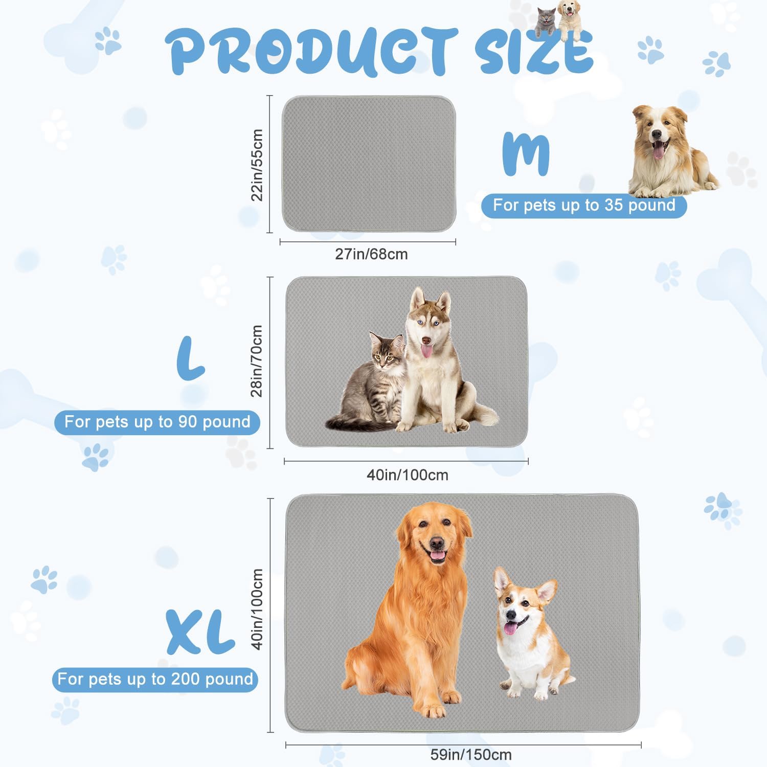 Summer Dog Cooling Mat Washable Ice Silk Self Cool Pad For Small Medium Large Dogs And Cats, Pet Sleeping Pad For Crate, Bed, In