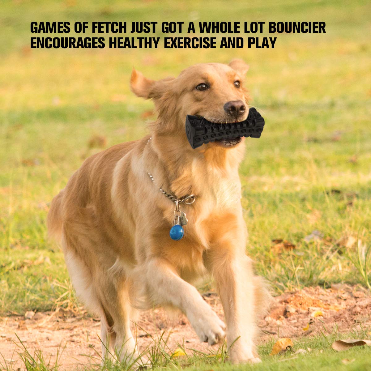 Vanfine Tough Squeaky Dog Toys For Aggressive Chewers - Dog Chew Toys For Aggressive Chewers Large Breed Stick - Durable Dog Toys For Aggressive Chewers Non-Toxic Natural Rubber Beef Flavor (Black)