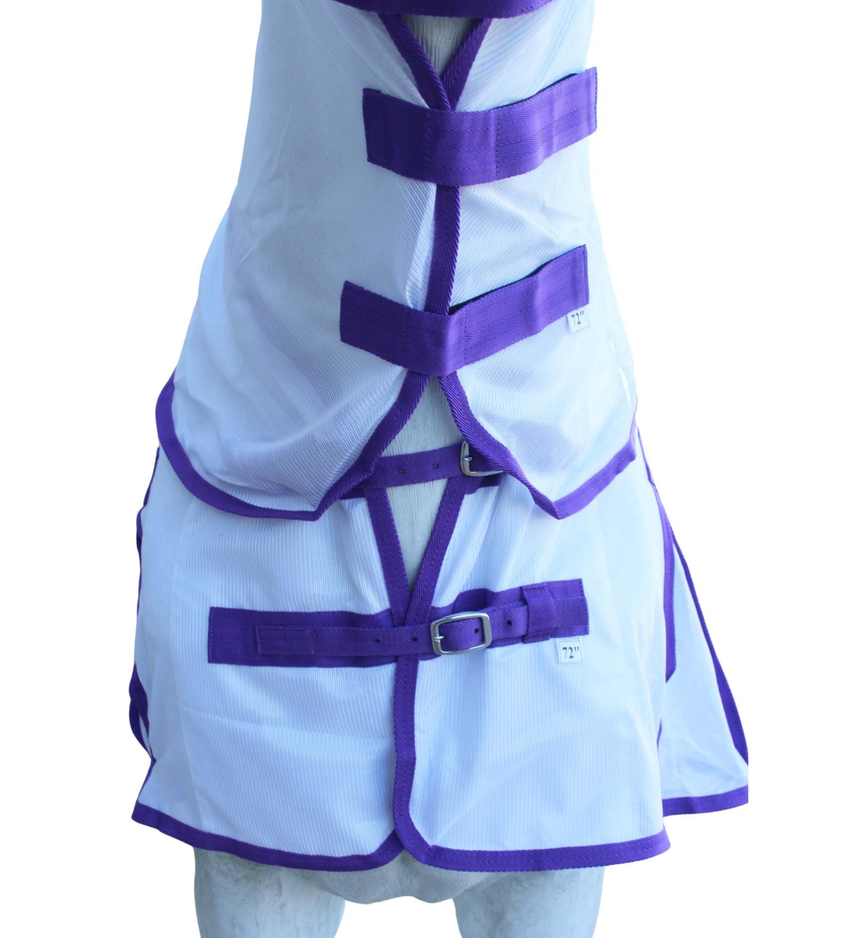 Challenger 82'' Horse Summer Mesh Scrim Sheet Full Neck Flysheet Bellyband Purple 73102