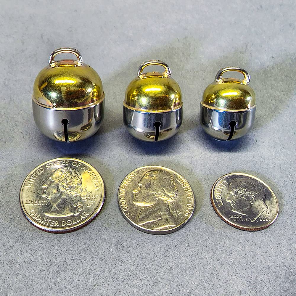 Noble Bells Pet Bells, Pair Of Two Brass And Nickel Silver Size Medium Bells.