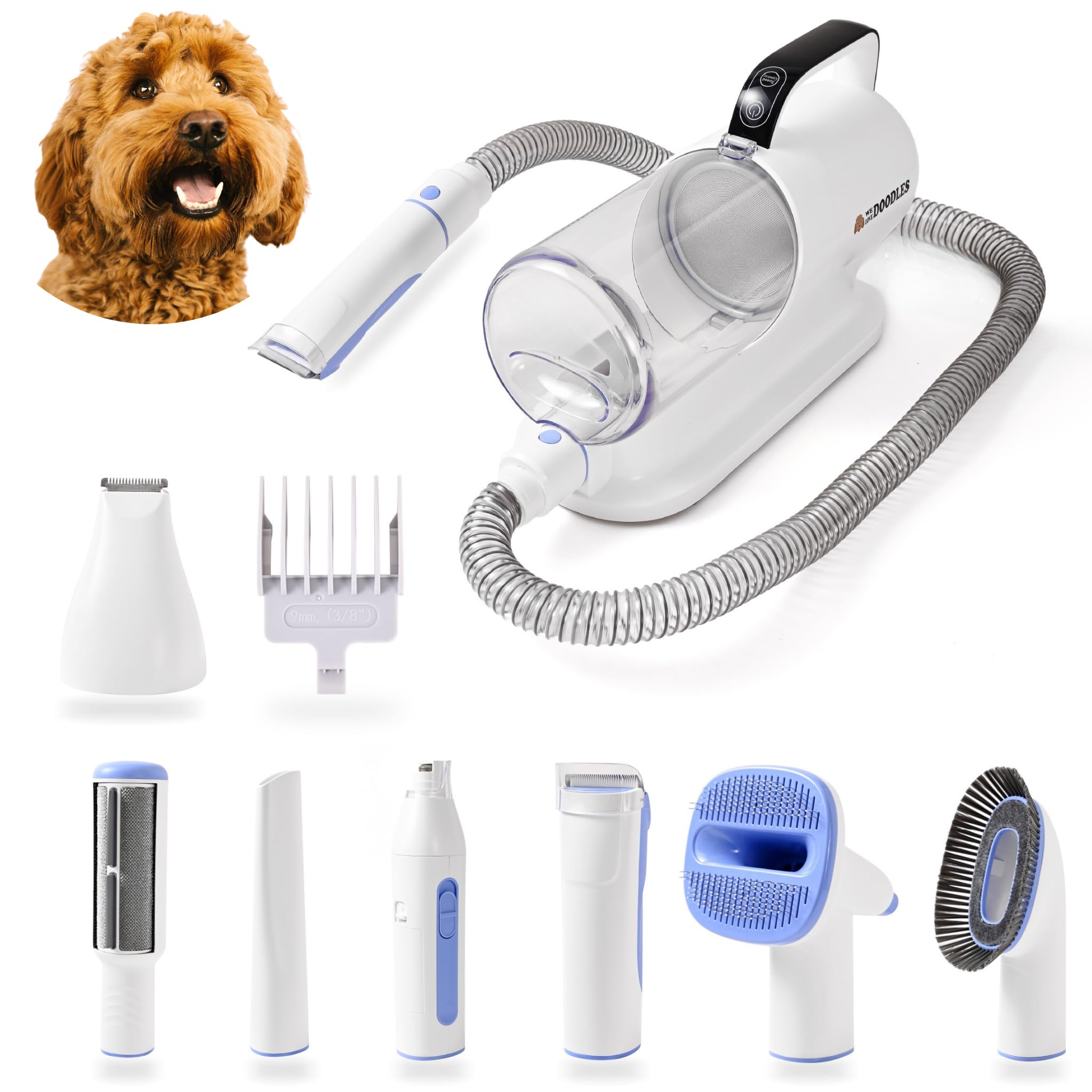We Love Doodles New Dog Grooming Vacuum Kit, Pet Hair Vacuum For Dogs, Shedding