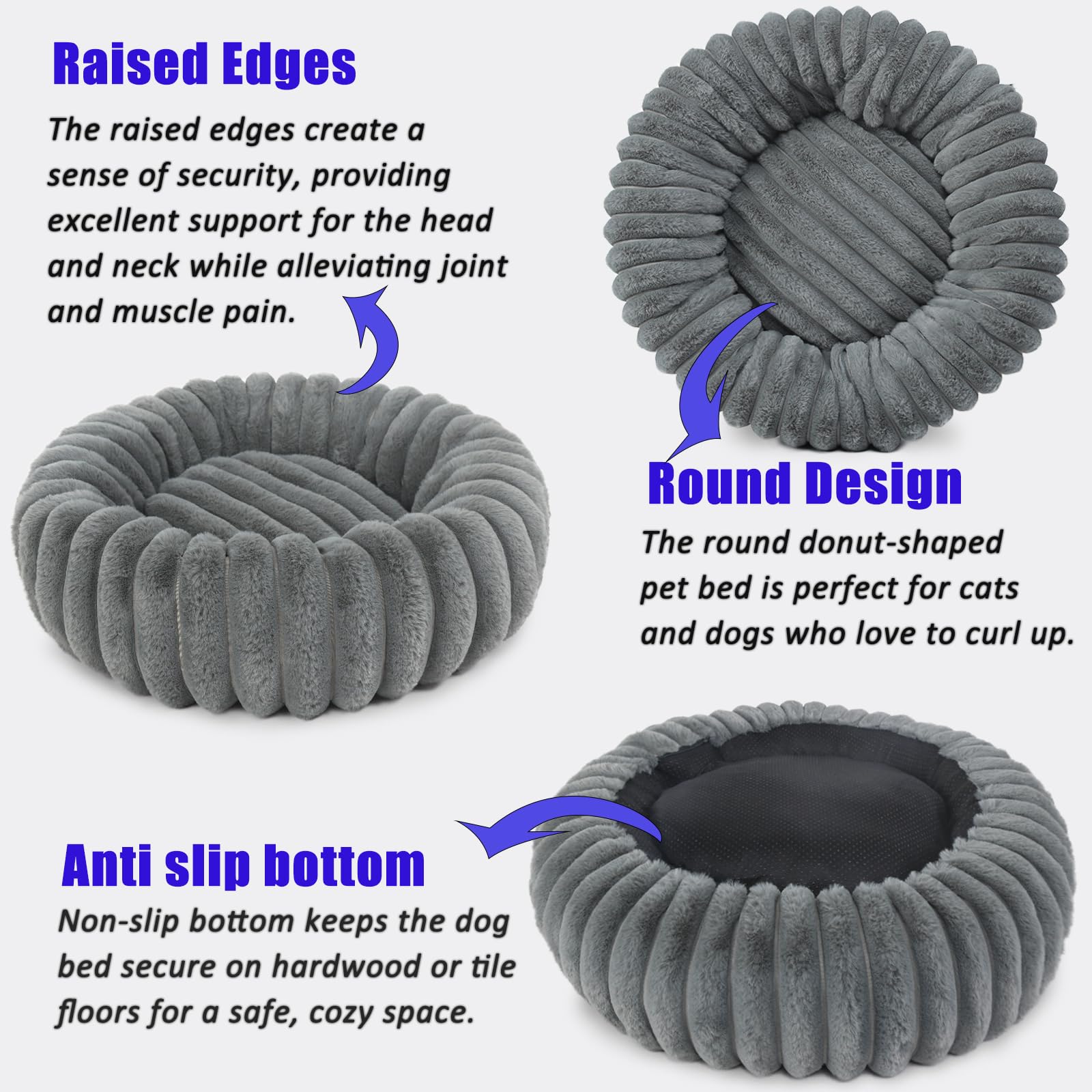 Pink Puppy Beds For Small Dogs And Kitty Washable Soft Comfort Donut Cute Cuddle Dog Bed With Sides Cat Beds For Indoor Cats,Rou