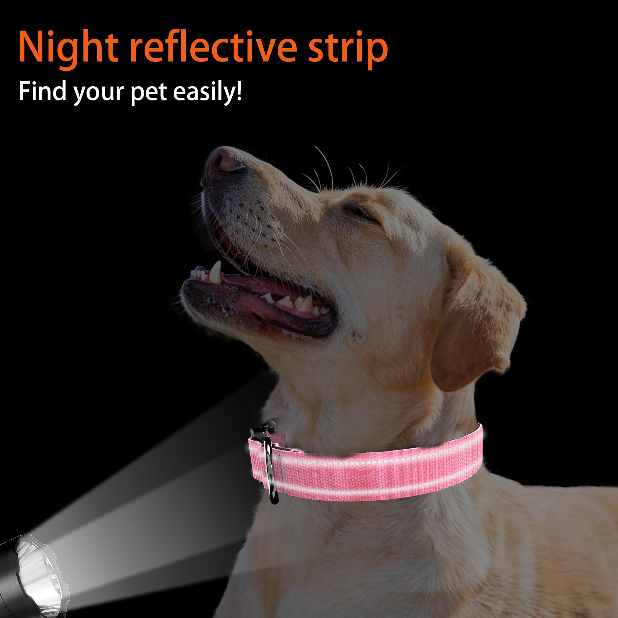 Dog Collar With Qr Code, Reflective Pet Collar, Soft Neoprene Padded & Safety Locking Buckle Adjustable Puppy Collar (Xs,Pink)