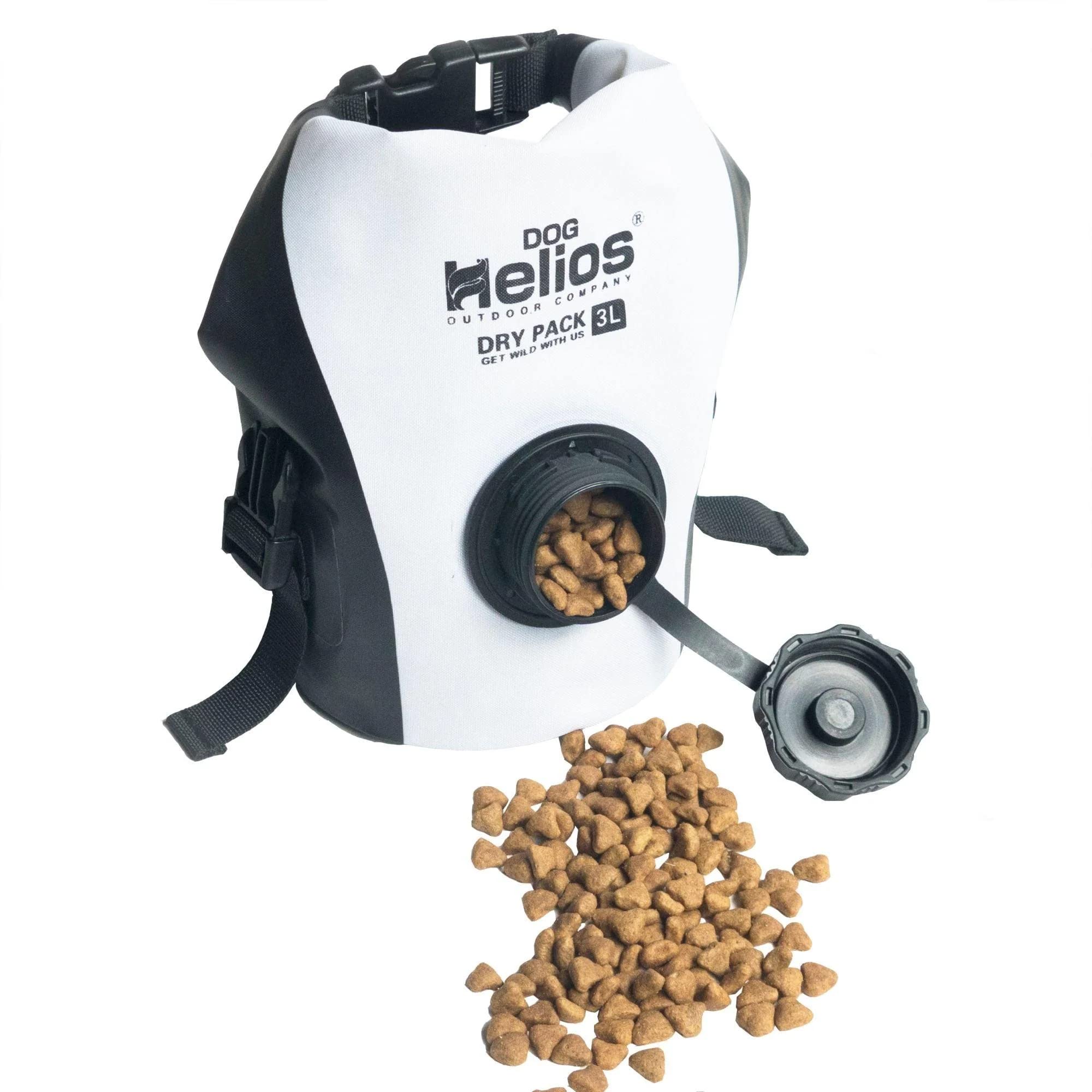 DOG HELIOS Grazer' Waterproof Outdoor Travel Dry Food Dispenser Bag, 3L, Yellow