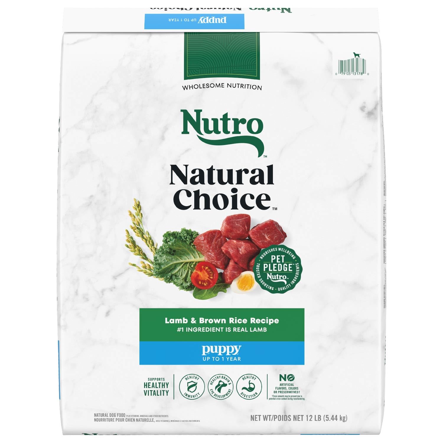 Nutro Natural Choice Puppy Dry Dog Food, Lamb & Brown Rice Recipe, 12 lb. Bag