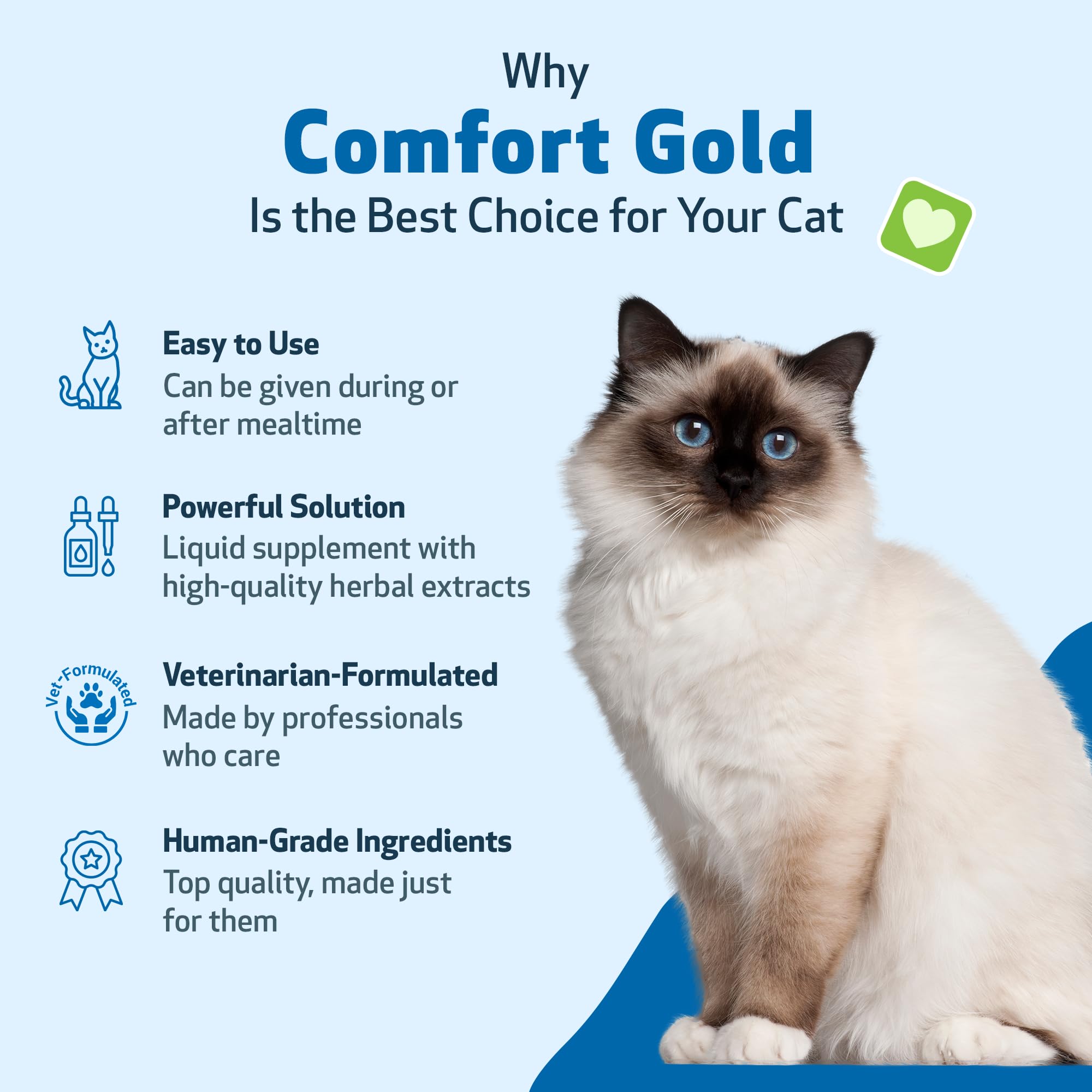 Pet Wellbeing Comfort Gold for Cats - Supports Feline Physical Comfort, Healthy Circulation, Corydalis, Turmeric - Veterinarian-