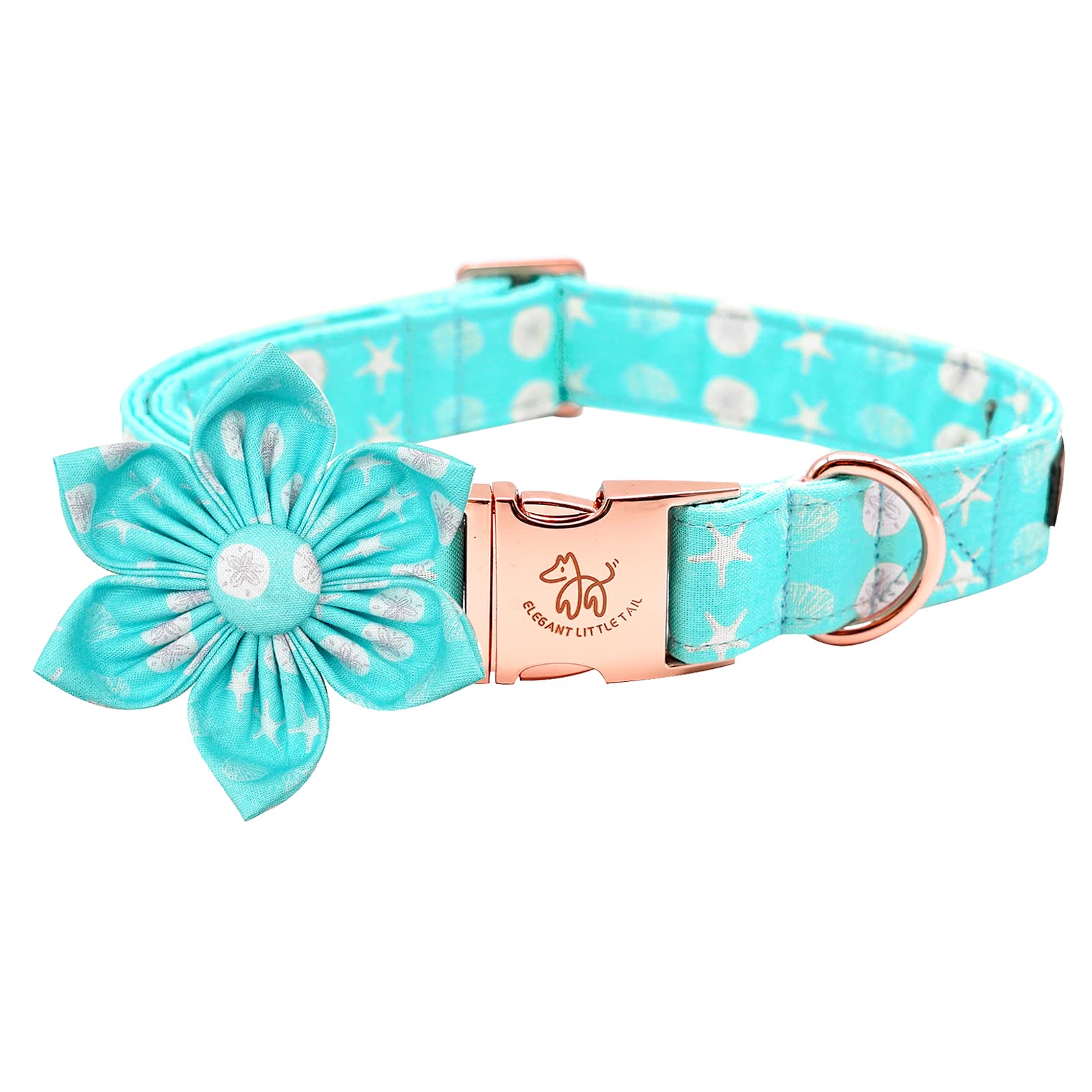 Elegant Little Tail Girl Dog Collar with Flower - Summer Collar for Small, Medium & Large Dogs