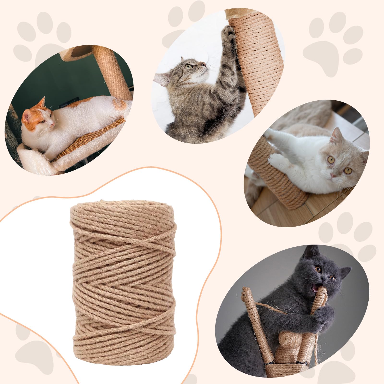Nature Hemp Rope,Sisal Rope For Cat Scratcher,Rope For Cat Scratch Post,Cat Scratching Post Replacement,Cat Scratcher Replacemen