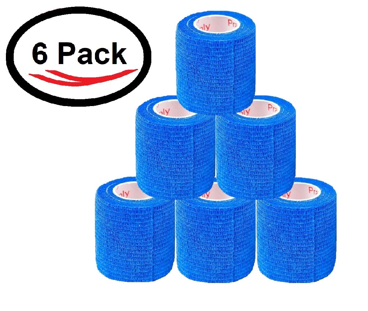 Prairie Horse Supply Vet Wrap Tape Bulk, Self Adherent Wrap Tape Stick Bandage, Grip Roll 2 Inches Wide x 15 Feet Long 6 Rolls -