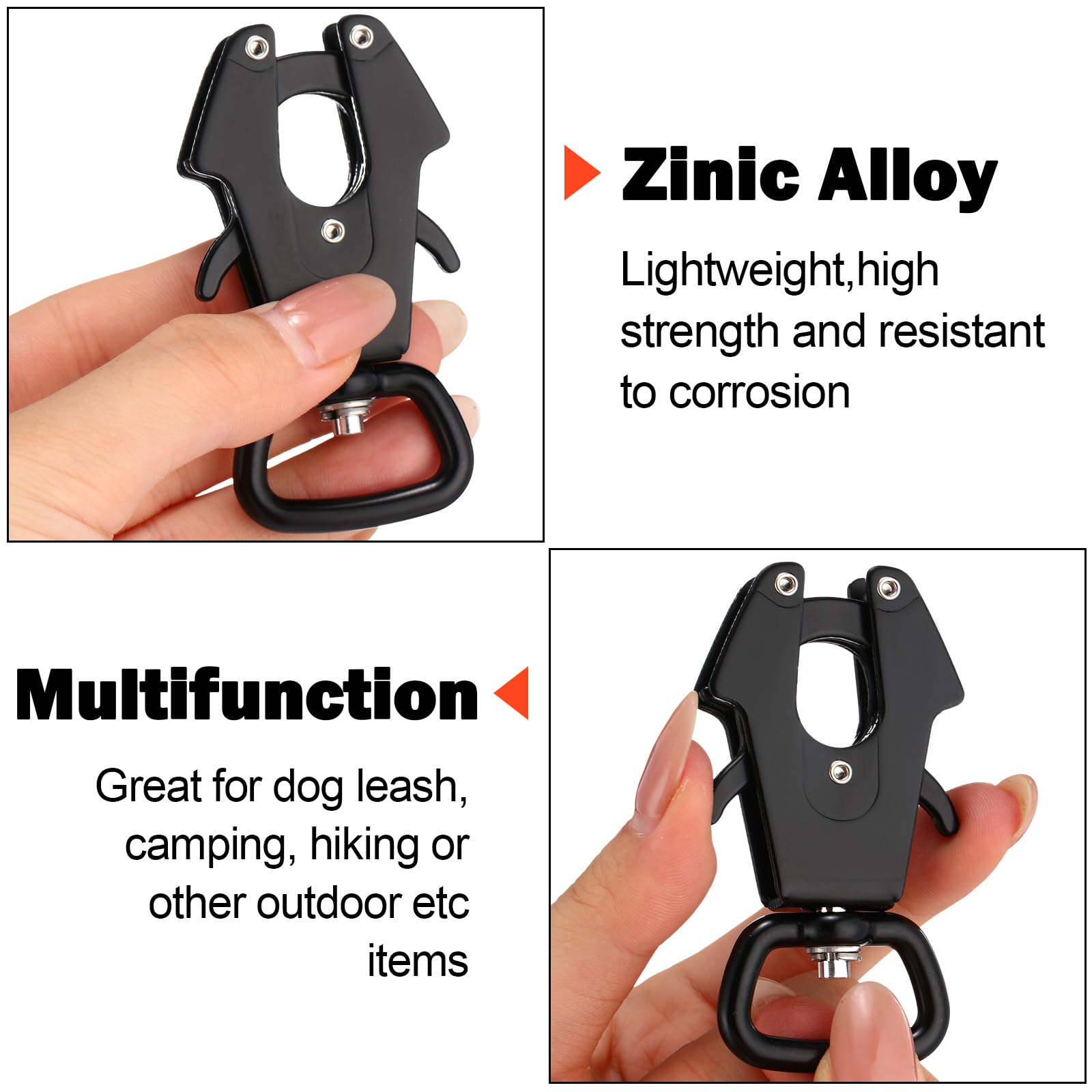 Reginary 2 Pcs Frog Clip Dog Leash Clip 360 Degree Swivel Clip Heavy Duty Quick Release Clip Metal Dog Leash Buckle Dog Leash Clasp Dog Chain Buckle For Linking Pet Collar And Pet Supplies