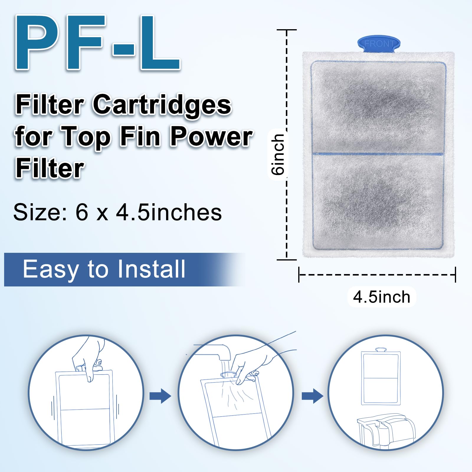 driamor 24 Pack PF-L Fish Tank Filter Cartridges for TOP FIN PF20, PF30, PF40, PF75 - Large Carbon Filters Replacement