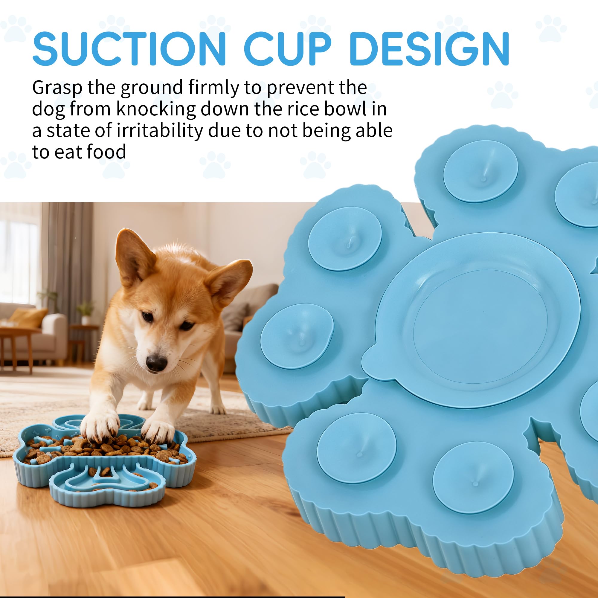 Slow Feeder Dog Bowls: Silicone Slow Eating Dog Food Bowl for Small Medium Large Breed - Puppy Puzzle Bowl Anti-Choking Stop Blo