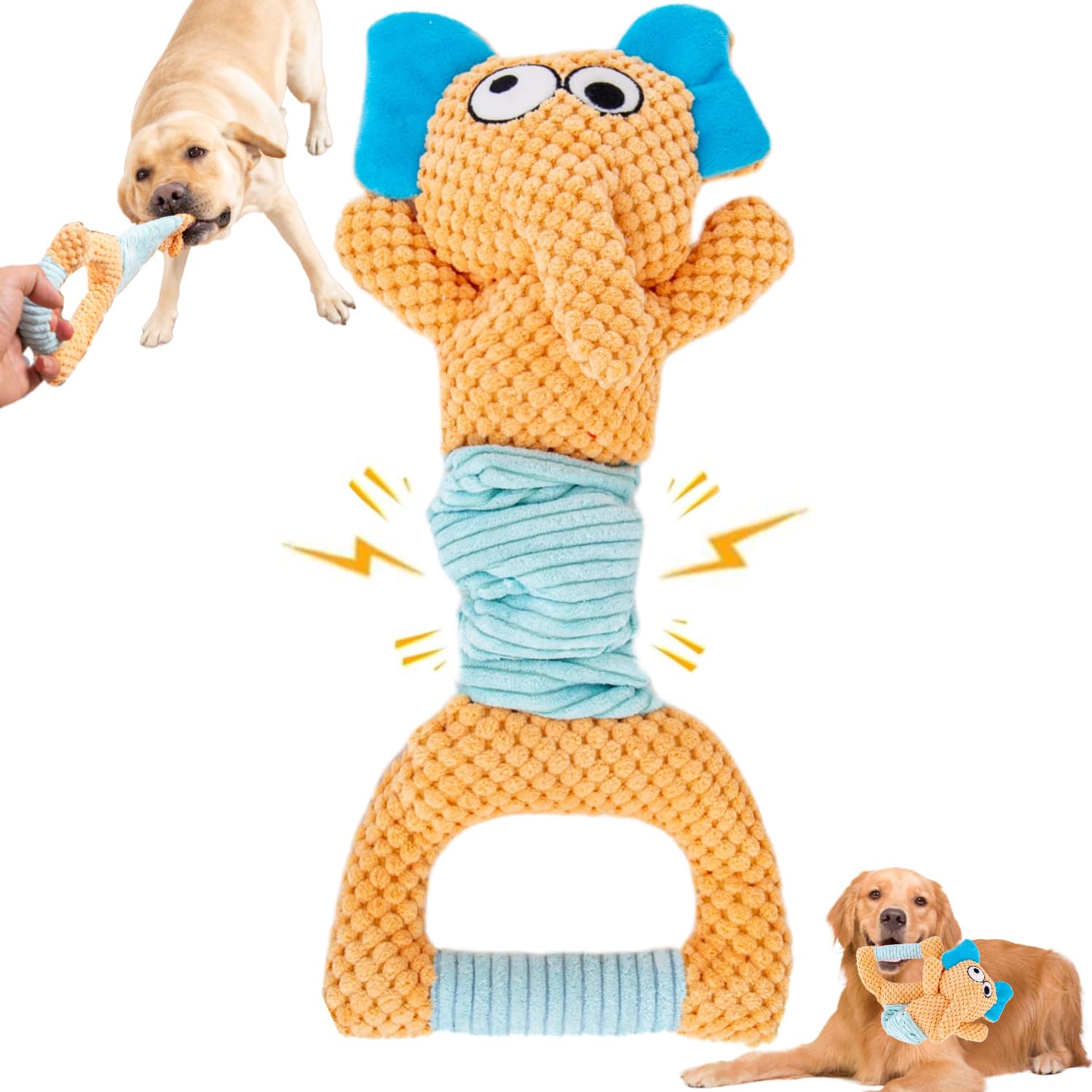 BIKIISEN Interactive Dog Toys for Boredom, Plush Crinkle Squeaky Dog Toys, Tug of War Dog Toys, Dog Chew Toys, Dog Puzzle Toys f