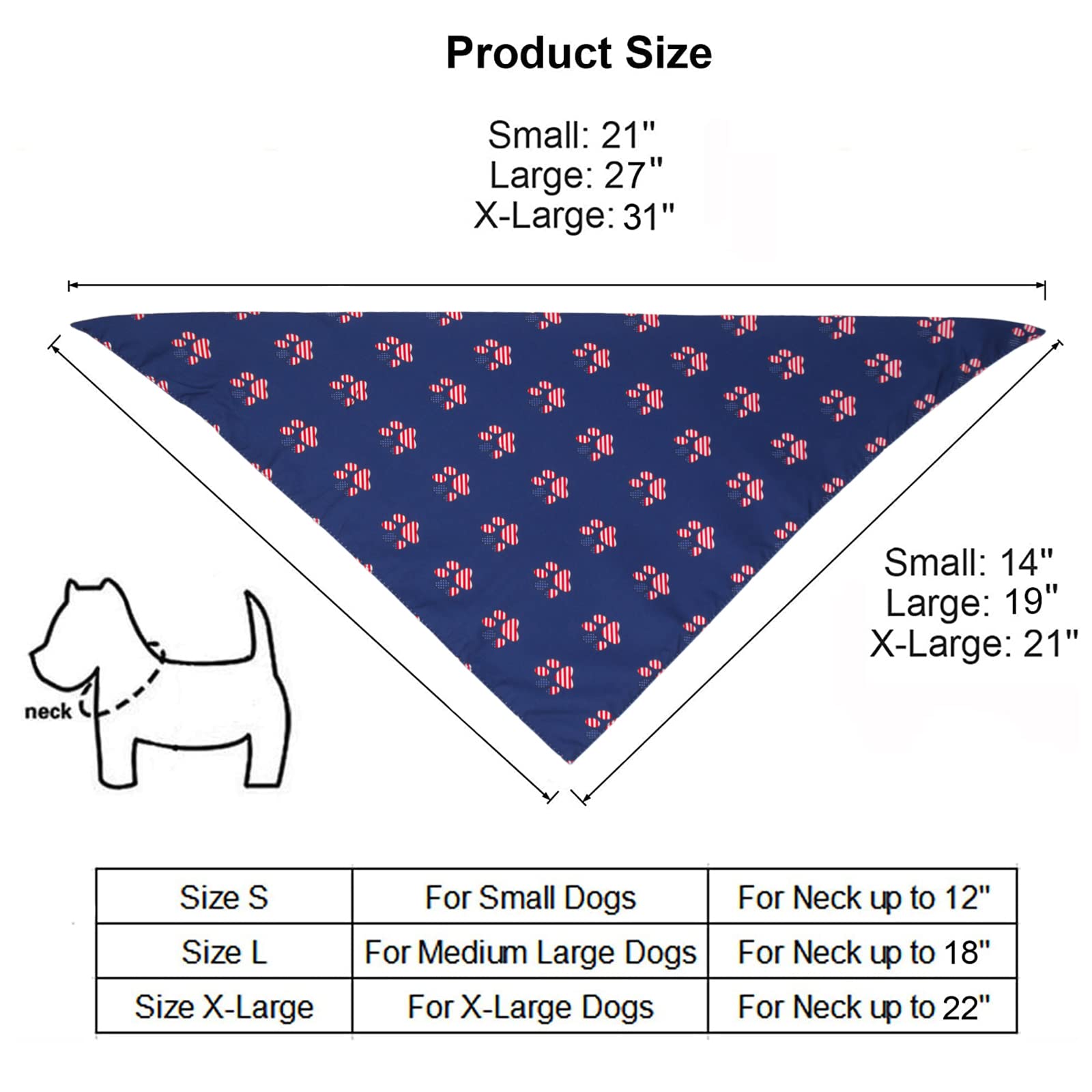 Ptdecor American Us Flag Dog Bandana 4Th Of July Dog Bandanas Reversible Triangle Bibs Scarf For Small Dogs (Style 1, Small)