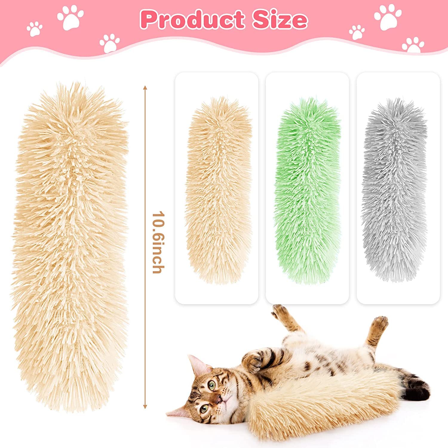 Dorakitten Cat Catnip Toys for Indoor Kitten: 3 Pcs Soft and Resistant Pillows Toy - Interactive Cat Kicker Toy with Catmint and