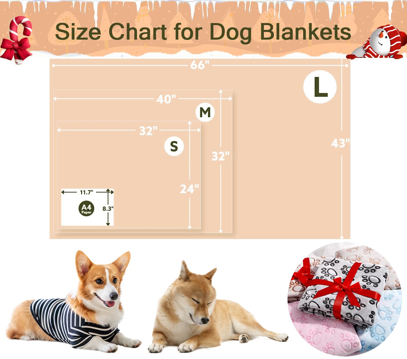 Stuffed Premium Soft Dog Blanket, With Flannel Beige Cute Paw Print, 32 * 40 Inches, Cat Blanket Puppy Supplies Dog Products Stuff Essentials