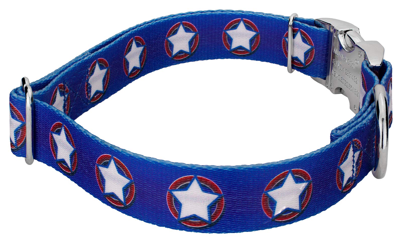 Country Brook Petz - Premium American Stars Dog Collar - Americana Collection Featuring Patriotic Designs (5/8 Inch, Small)