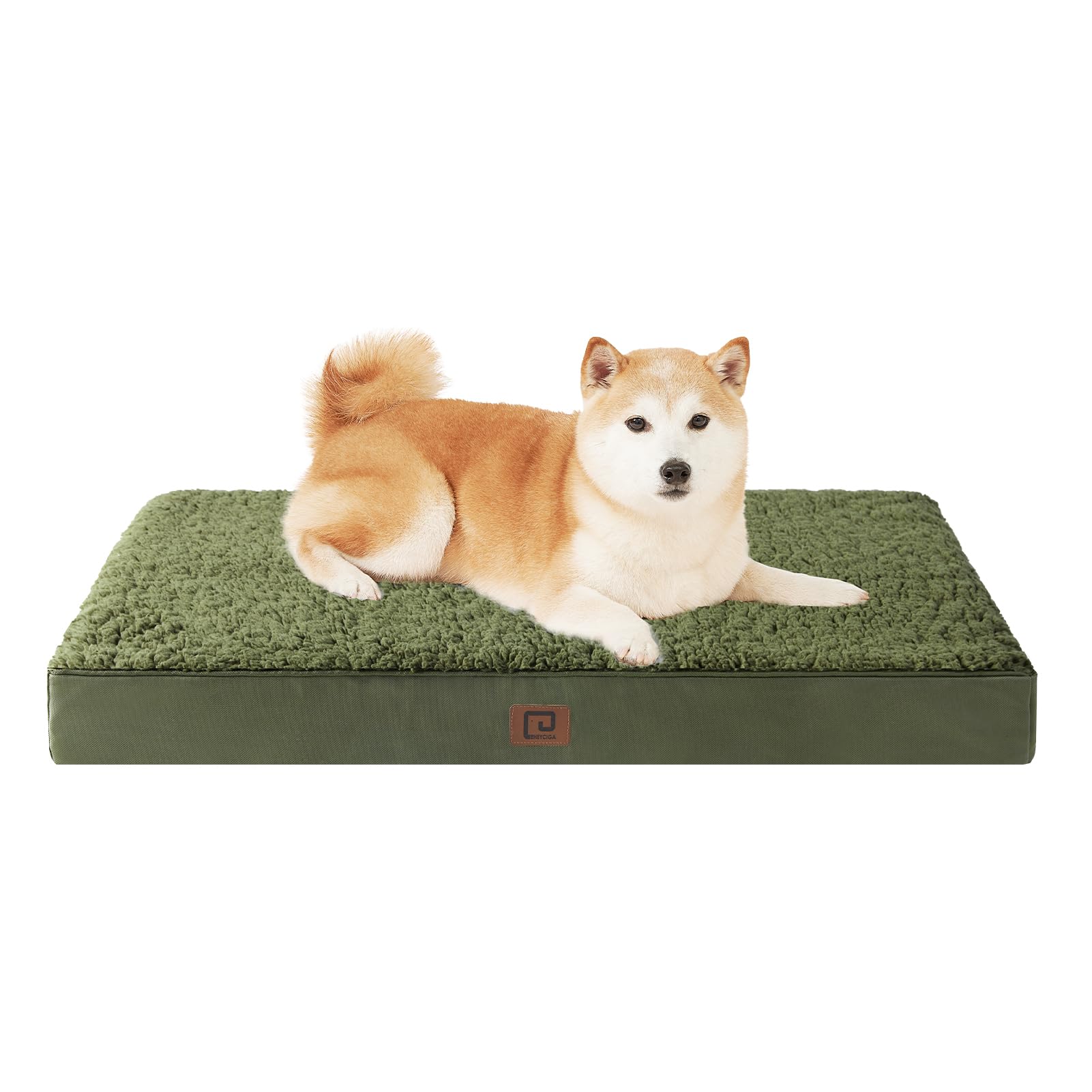 Eheyciga Orthopedic Dog Beds For Large Dogs With Removable Washable Cover, Dark Green, 36X27