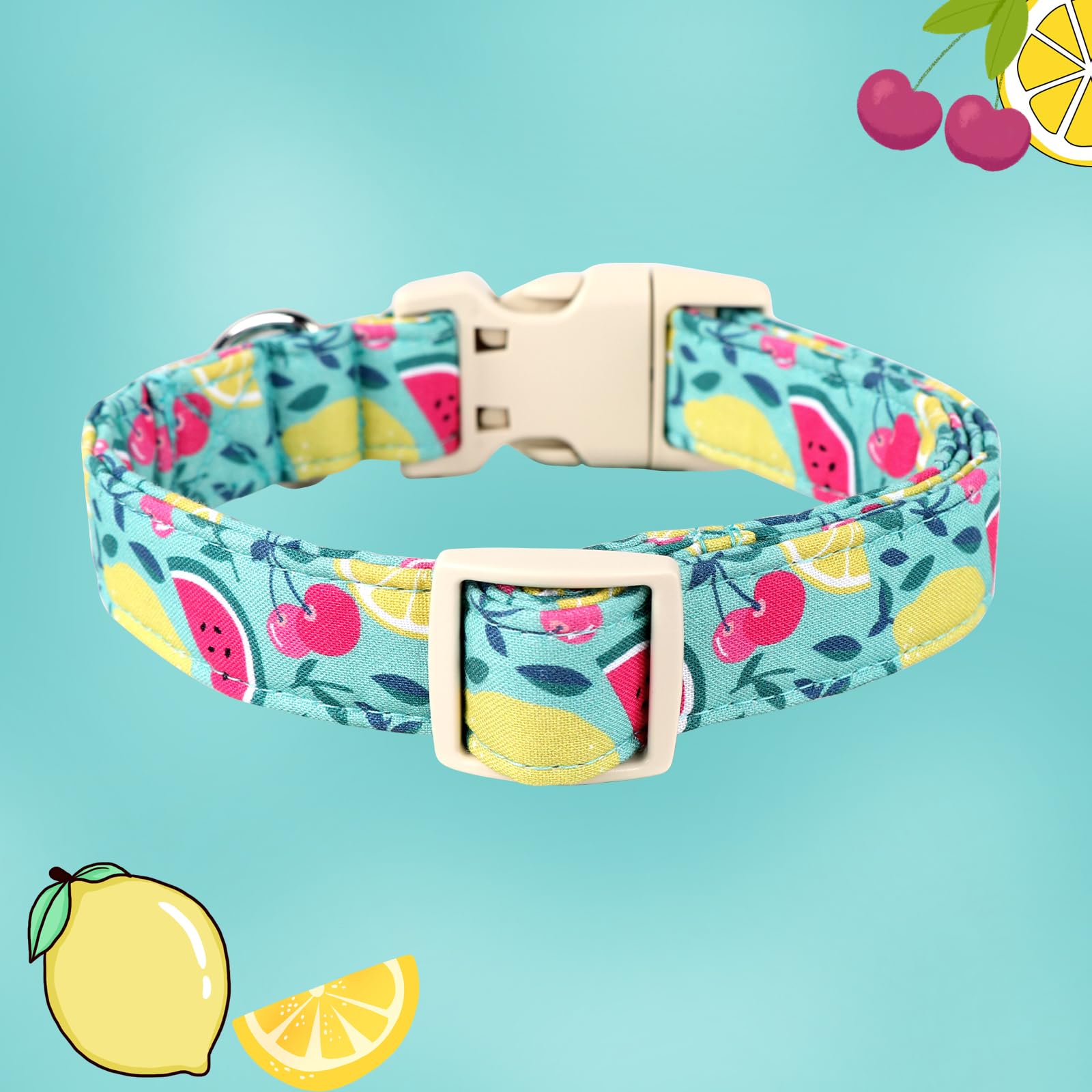 Dogwong Cotton Dog Collar, Spring Summer Dog Collar Durable Soft Natural Fabric Pet Dog Collar Cute Wedding Puppy Necklace For S