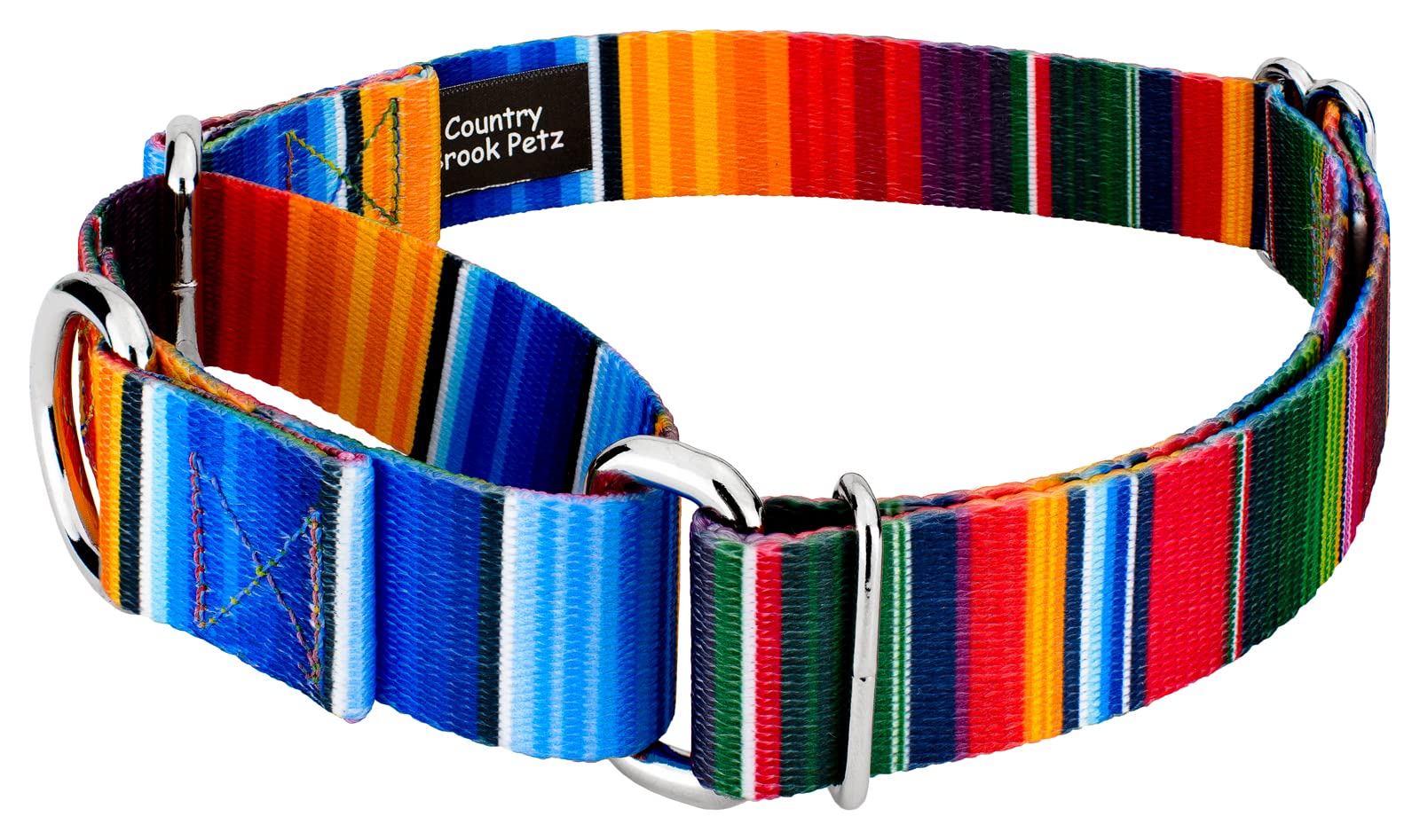 Country Brook Petz - Serape Martingale Dog Collar - Country And Western Collection Featuring Rustic Designs (1/2 Inch, 2Xs)