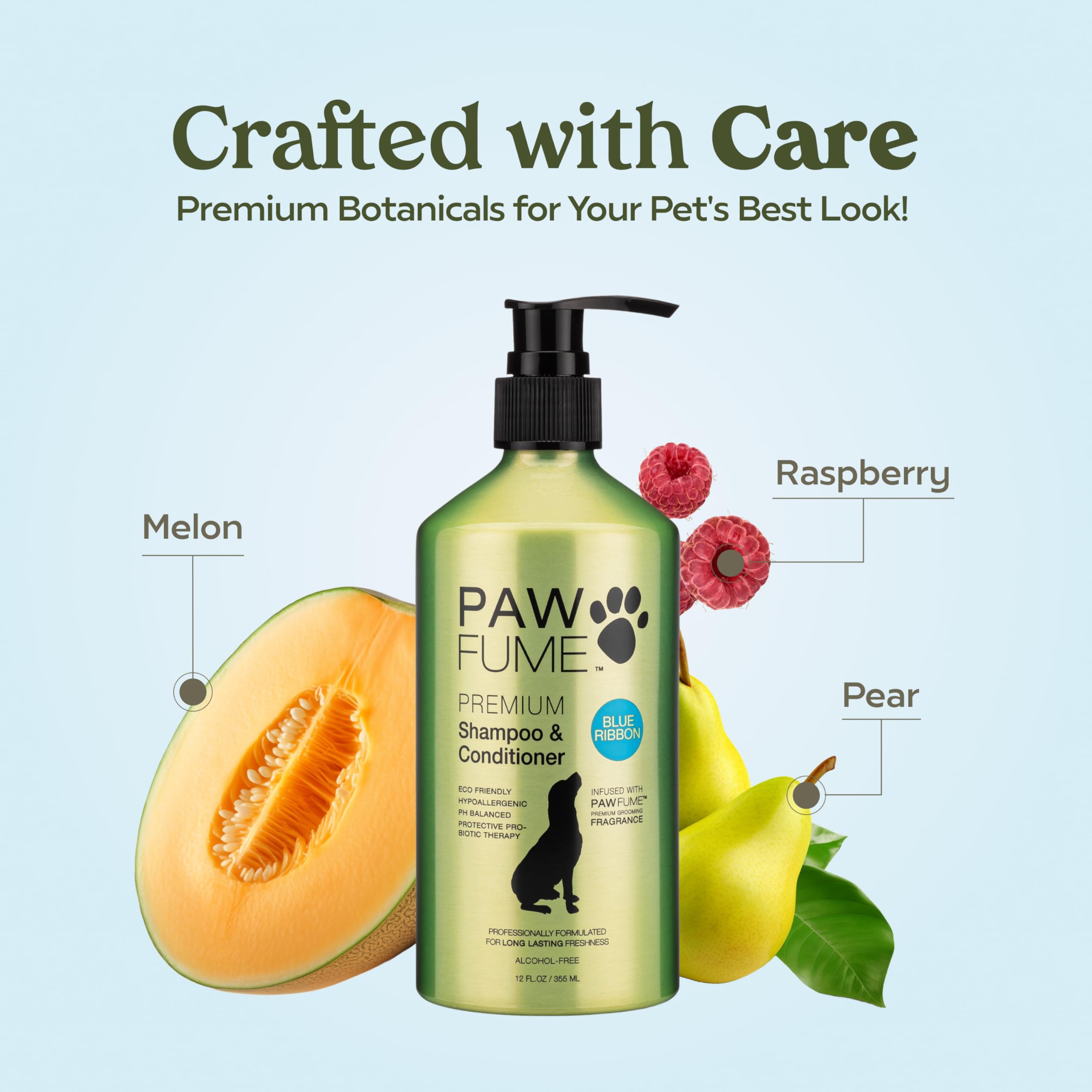 Pawfume Dog Shampoo And Conditioner, Blue Ribbon, 2-Pack - Nourish & Detangle For A Silky Soft Coat - Probiotic, Deep-Cleaning,