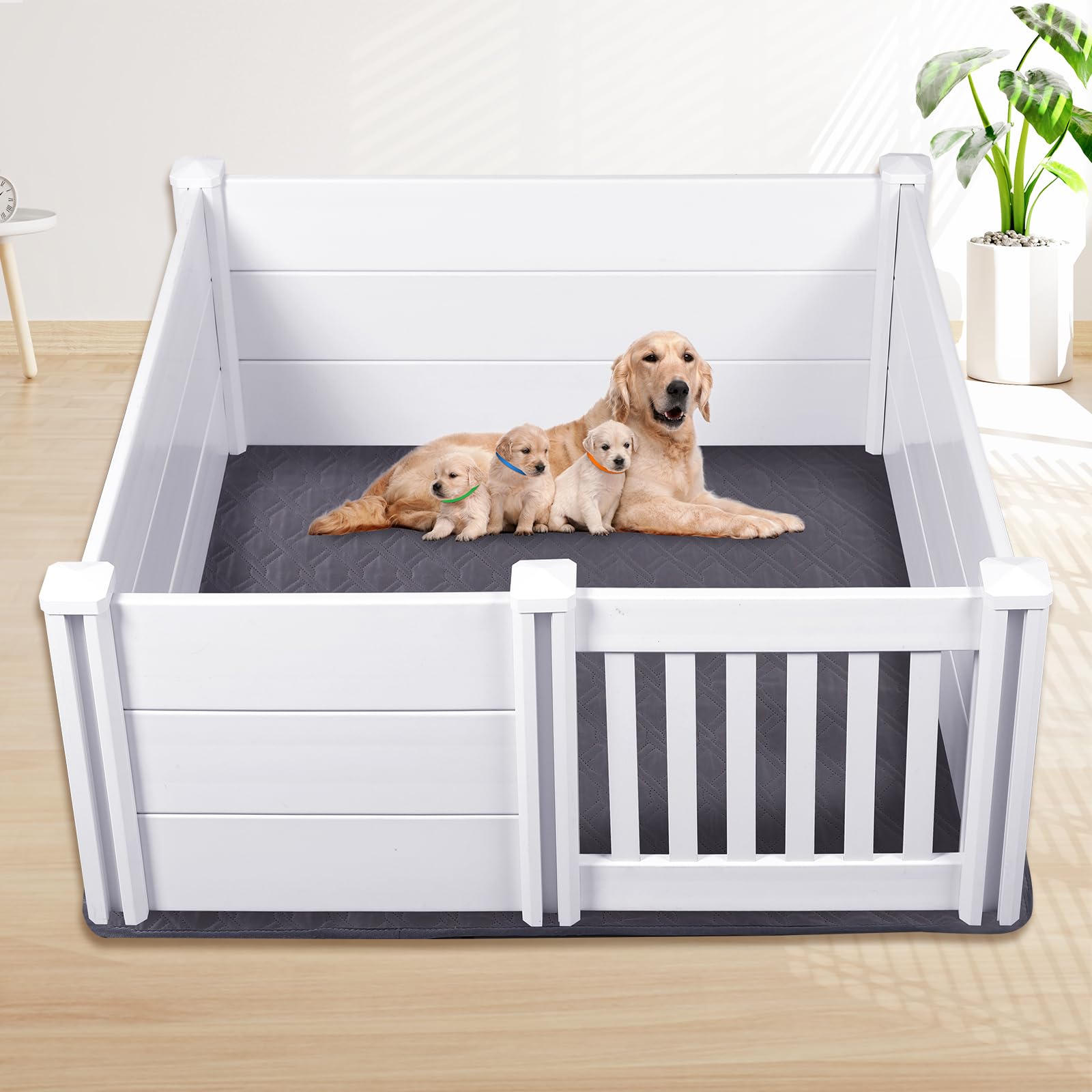 Whelping Box For Dogs,48 * 48 * 19In Whelping Box For Puppies With Adjustable Height Door,Pvc Puppy Playpen,Puppy Whelping Suppl