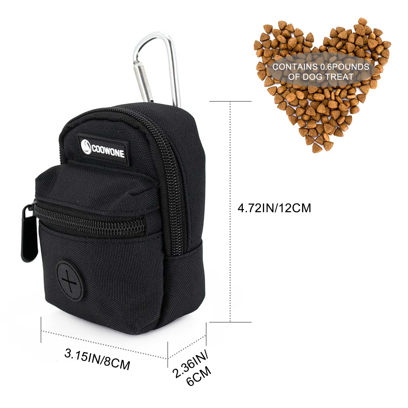 Dog Treat Pouch Dog Poop Bag Holder for Leashes, Pets Snack Container With Inner Small Bag, Puppy Supplies Perfect for Training