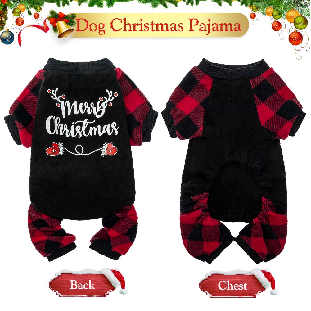 Bingpet Dog Pajamas Plaid For Small Medium Large Dogs,Soft Comfortable Dog Sweater Warm Pet Winter Clothes Classic Plaid Puppy Pajamas,Pet Onesie With Feet,Pet Cat Pajamas,Lightweight Pet Jumpsuit