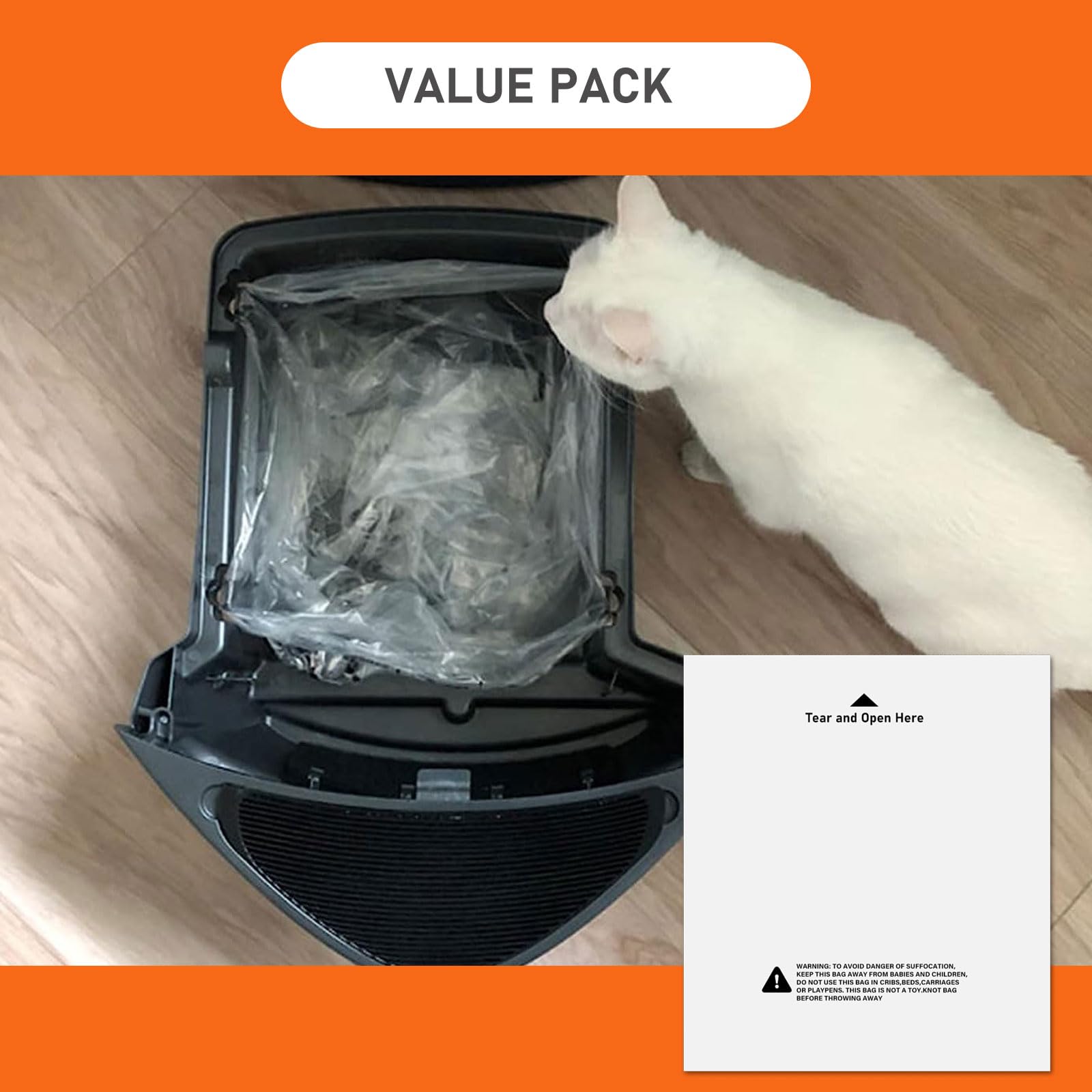 120 Pack Waste Drawer Liners Compatible With All Litter-Robot Models, 9-11 Gallons Replacement Liners, Custom Compatible With Litter-Robot Waste Drawer