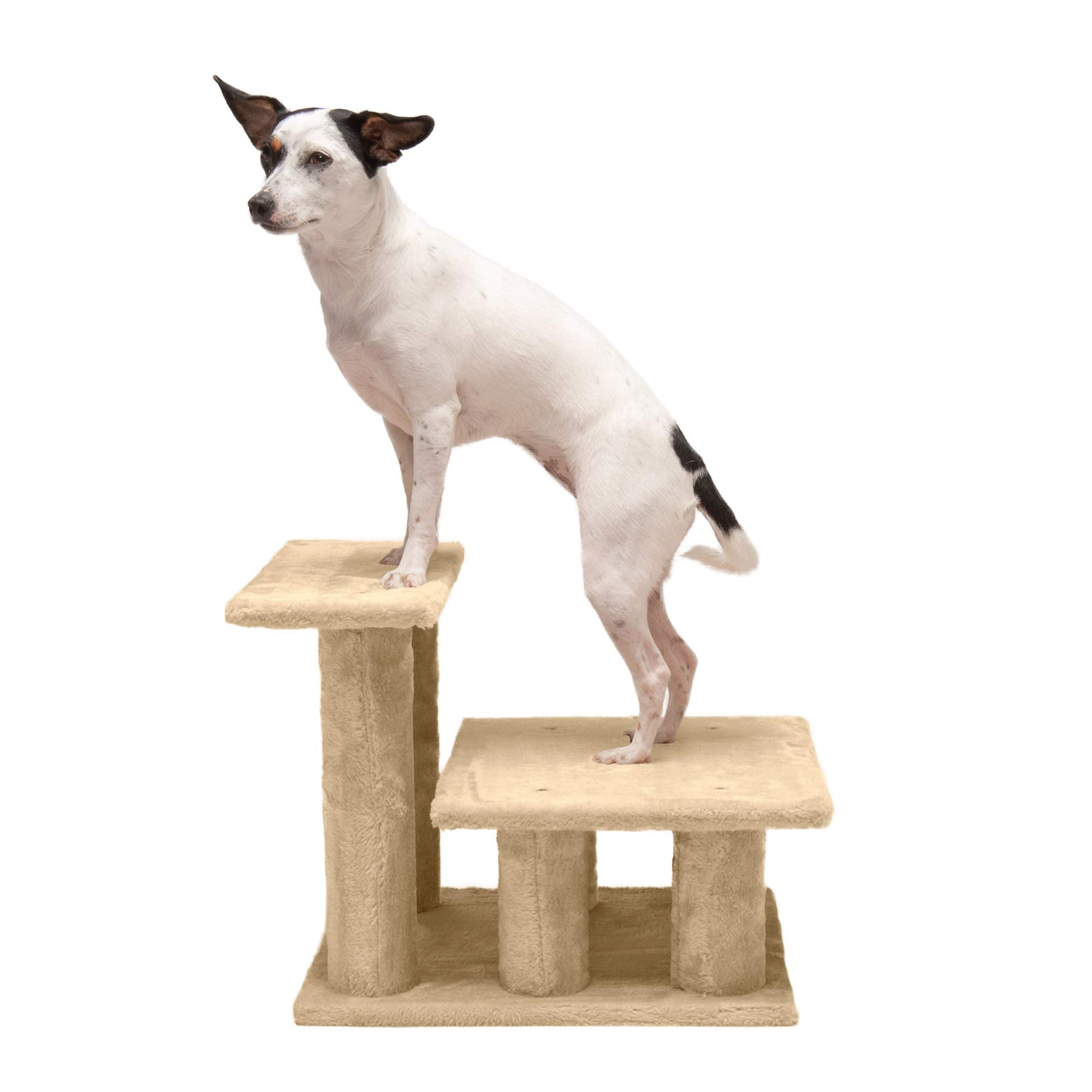 Furhaven Steady Paws Multi-Step Pet Stairs For High Beds & Sofas - Cream, 3-Step