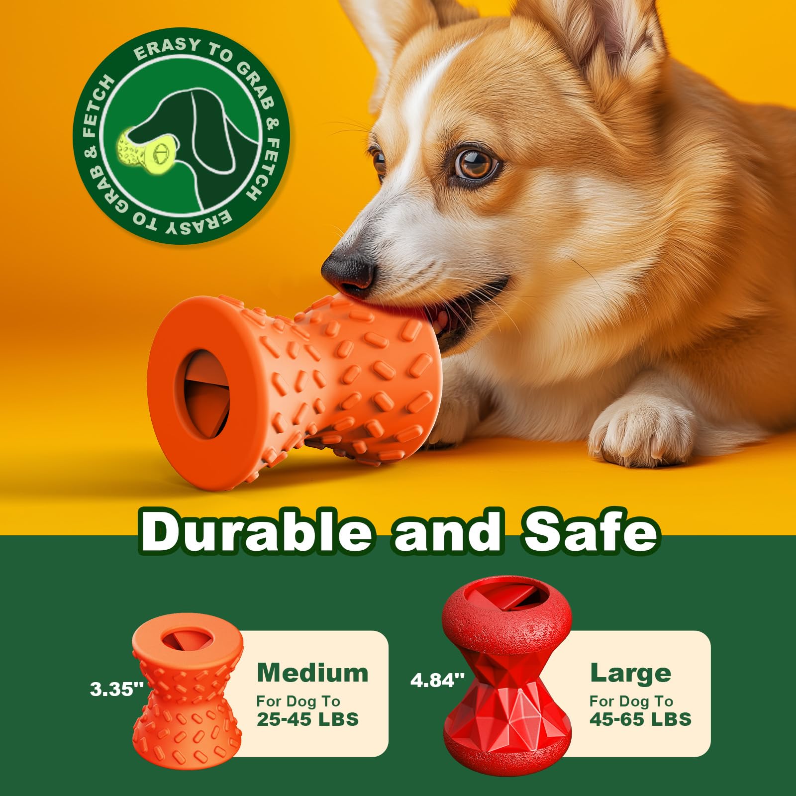 Doudele Puppy Toys, Toys For Small Dogs, Dog Treat Toy For Traning, Interactive Toy, Dog Treat Dispenser Toy,Natural Rubber Dumb