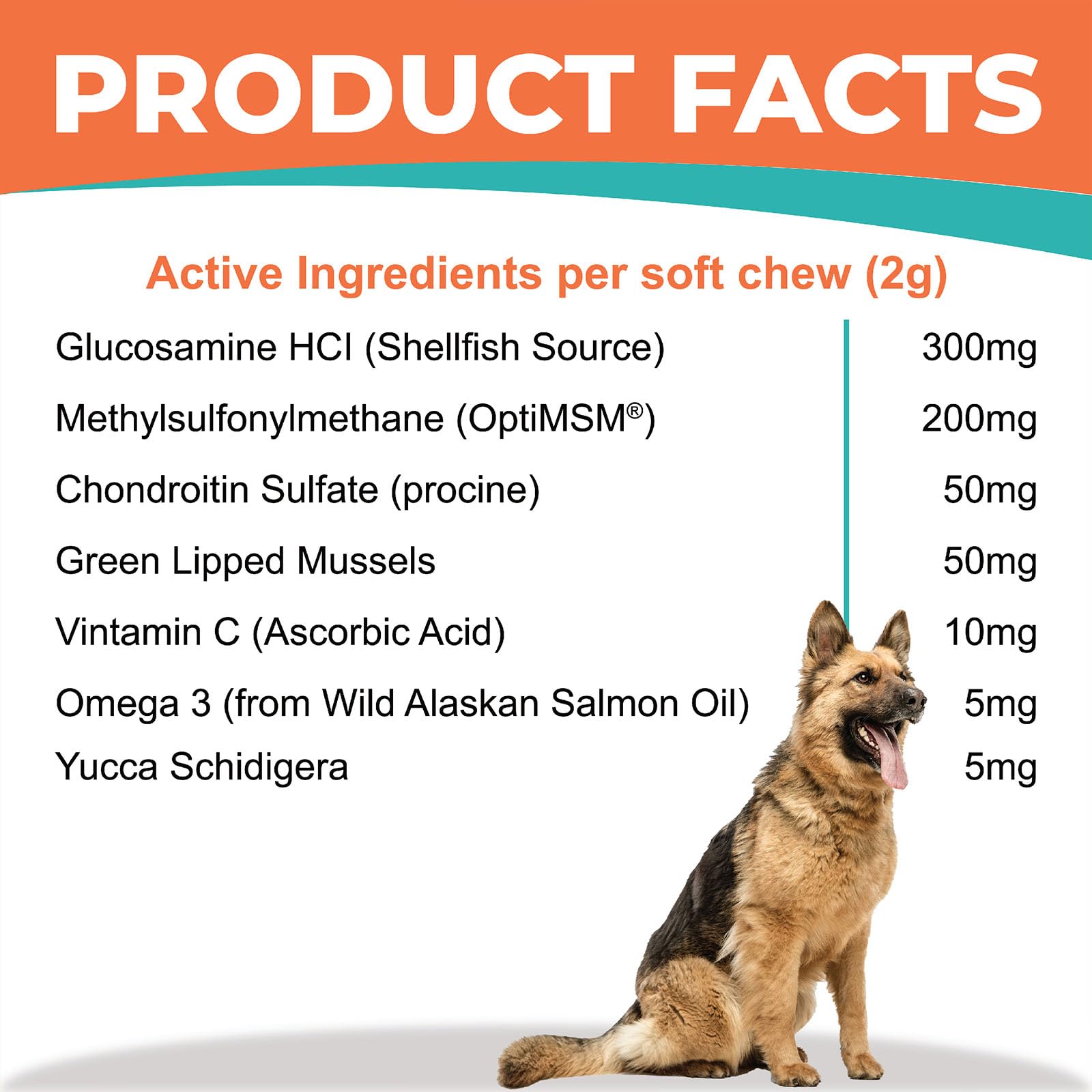 Glucosamine Chondroitin Hip & Joint Supplement for Dogs - Natural Pain Relief & Mobility Support Soft Chews - Vet-Recommended Fo
