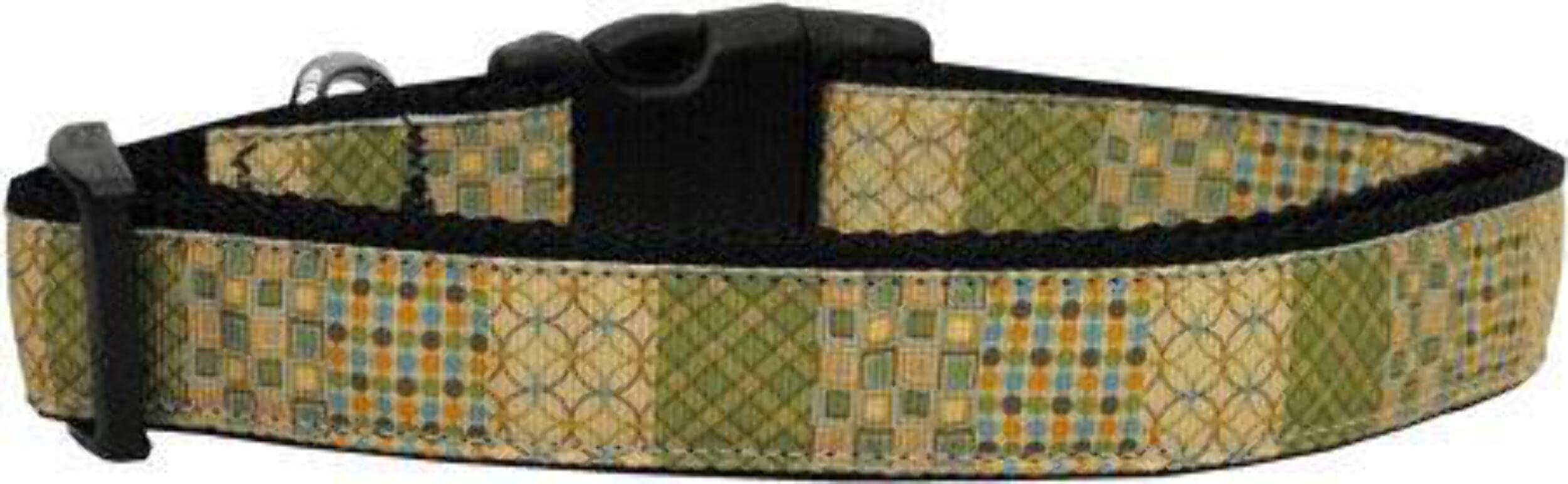 Pet Dog & Cat Nylon Collar or Leash, "Beige Chaos" Cat Collar
