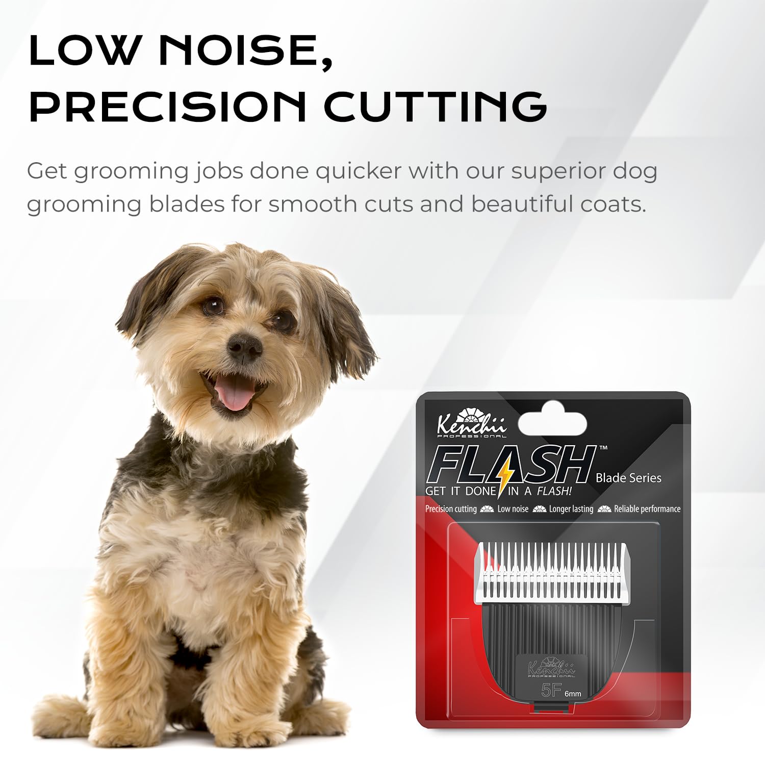 Kenchii Flash Clipper Blade (5F,6Mm) Only Compatible With Flash Clipper, Black & White