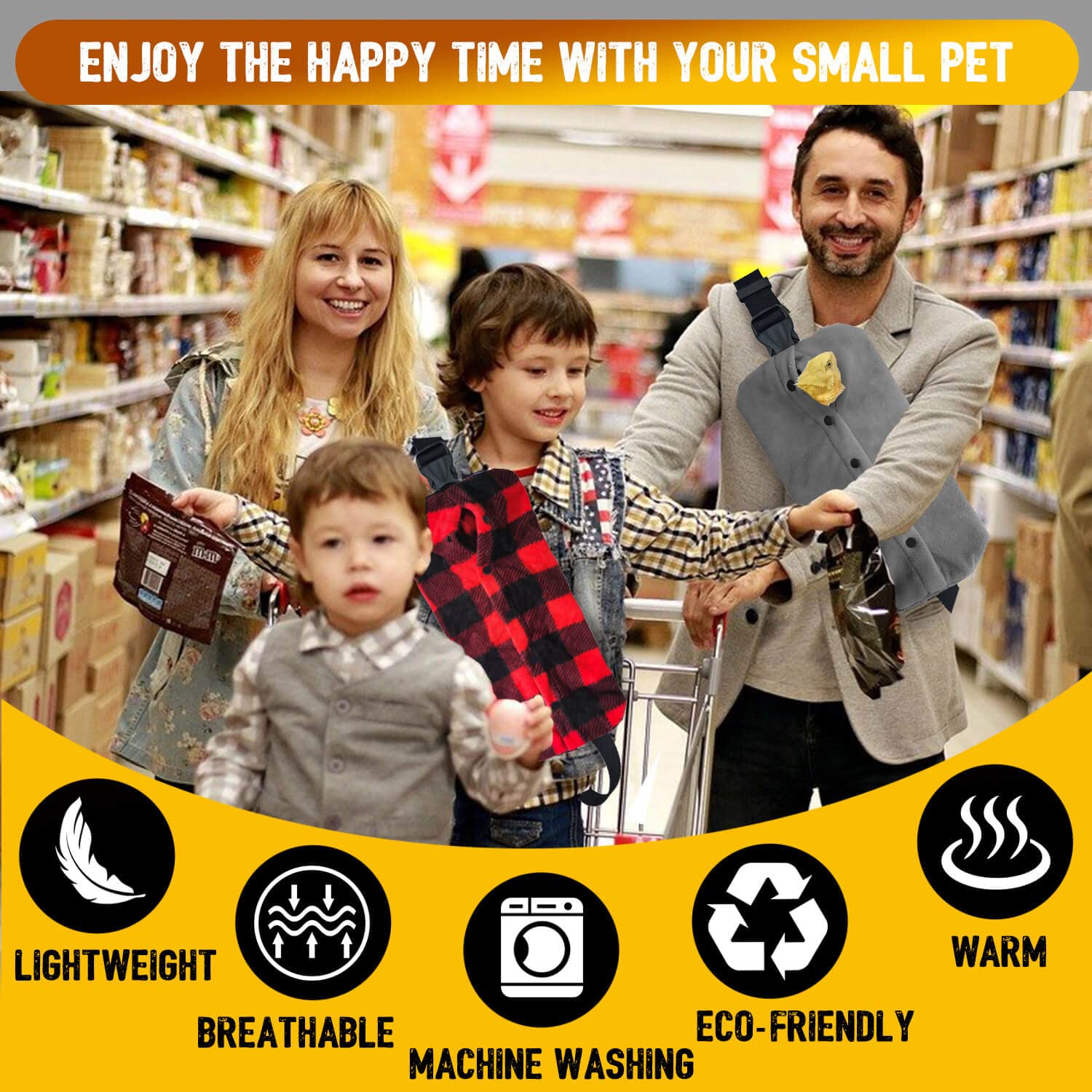 Watfoon Adjustable Lizard Leather Leash Harness And Bearded Dragon Carrier Sling, Reptile Small Pet Training Leashes And Beardie Snuggle Sling Bag For Outdoor Travel(Xl Grey Sling)