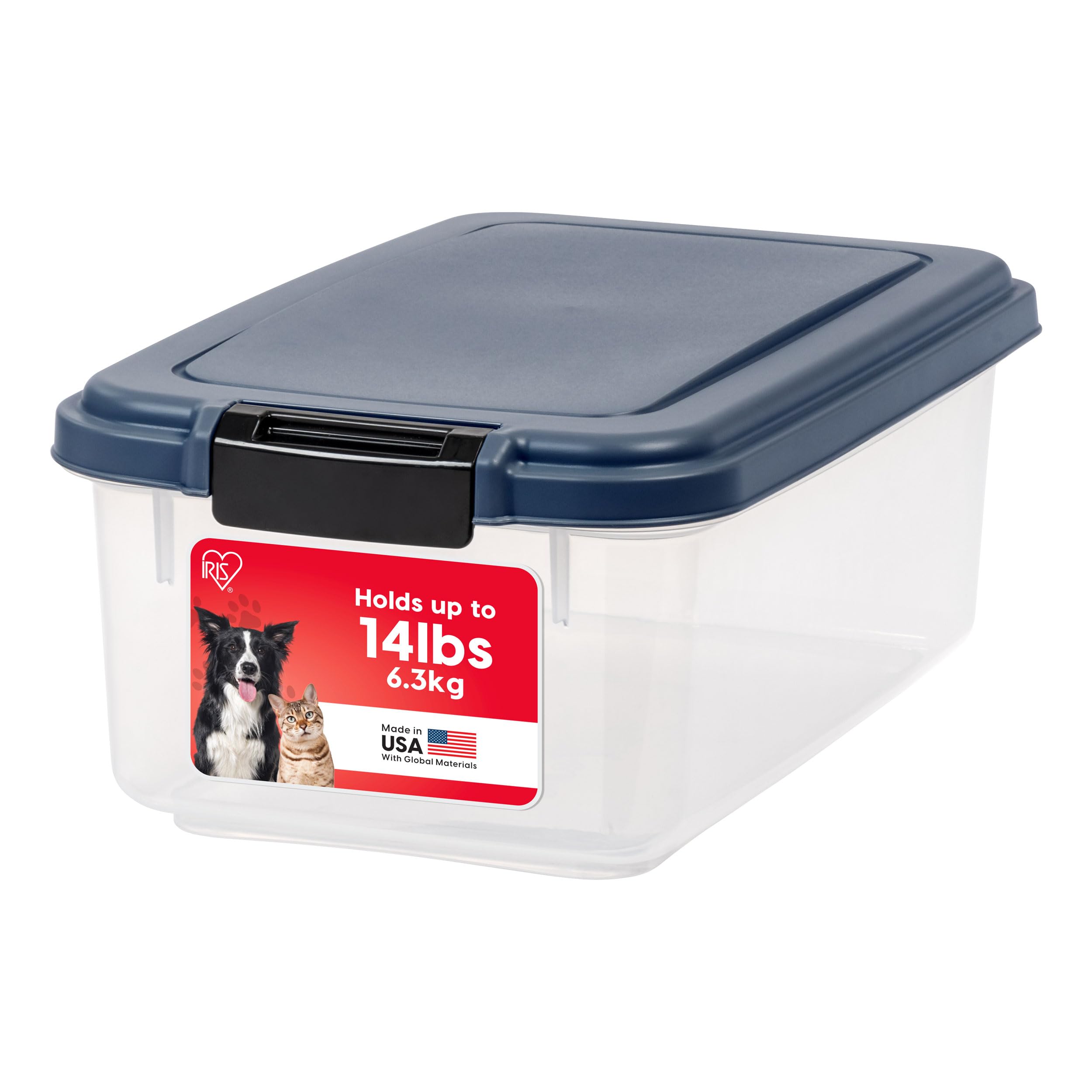 IRIS USA WeatherPro Airtight Pet Food Storage Container, Up to 12Lbs, Dog Cat Bird and Other Pet Food Storage Bin Keep Pests Out